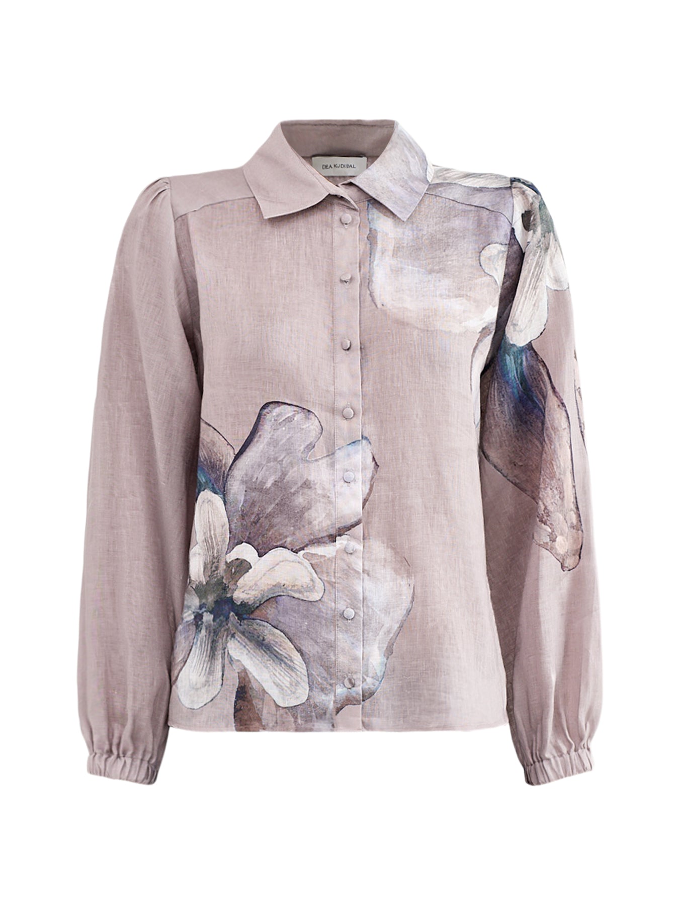 Sioma Linen Balloon Sleeve Blouse Grey