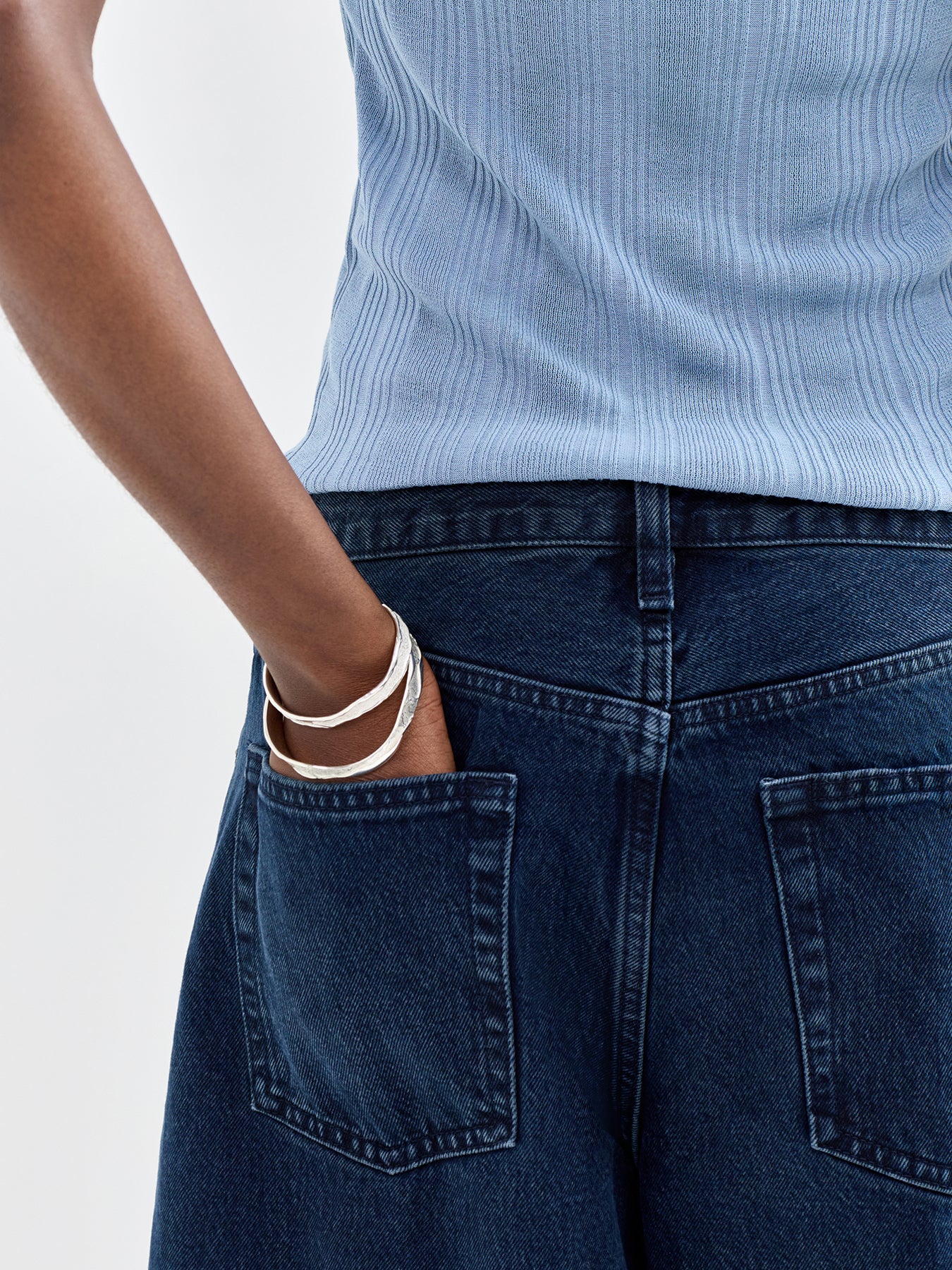 Edge Sterling Silver Plated Bangle