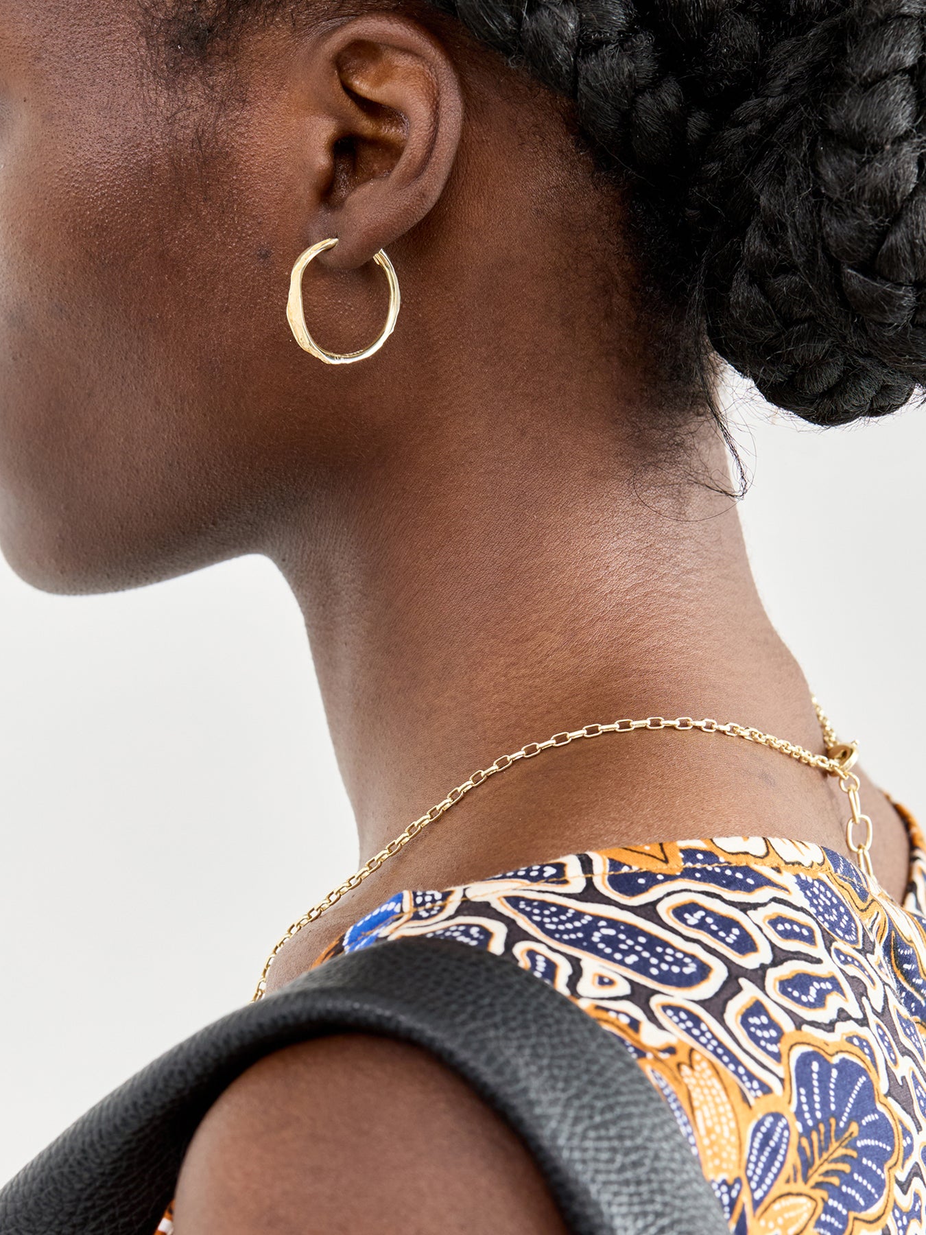 Edge Gold Plated Hoop Earrings