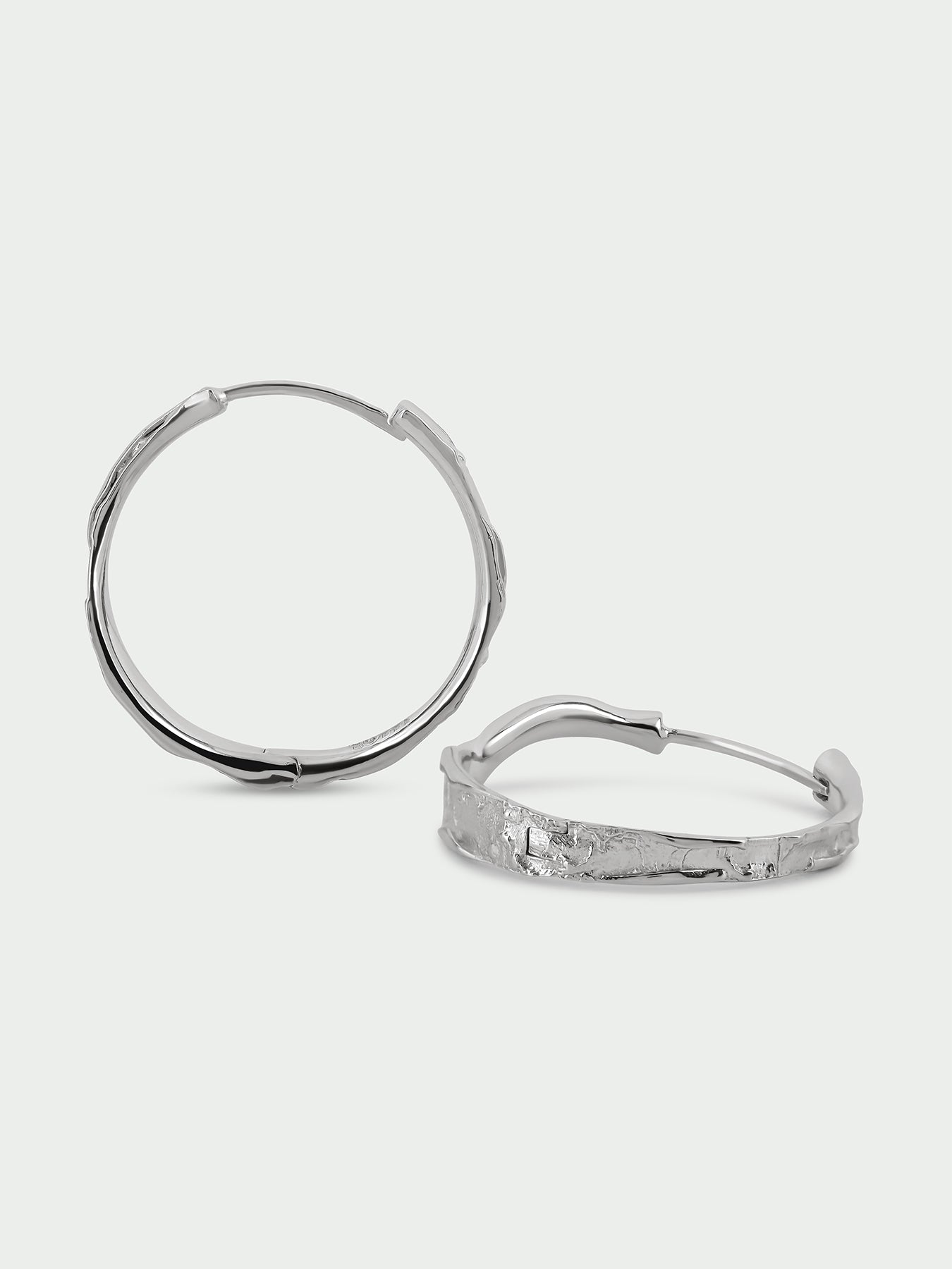 Edge Sterling Silver Plated Hoop Earrings