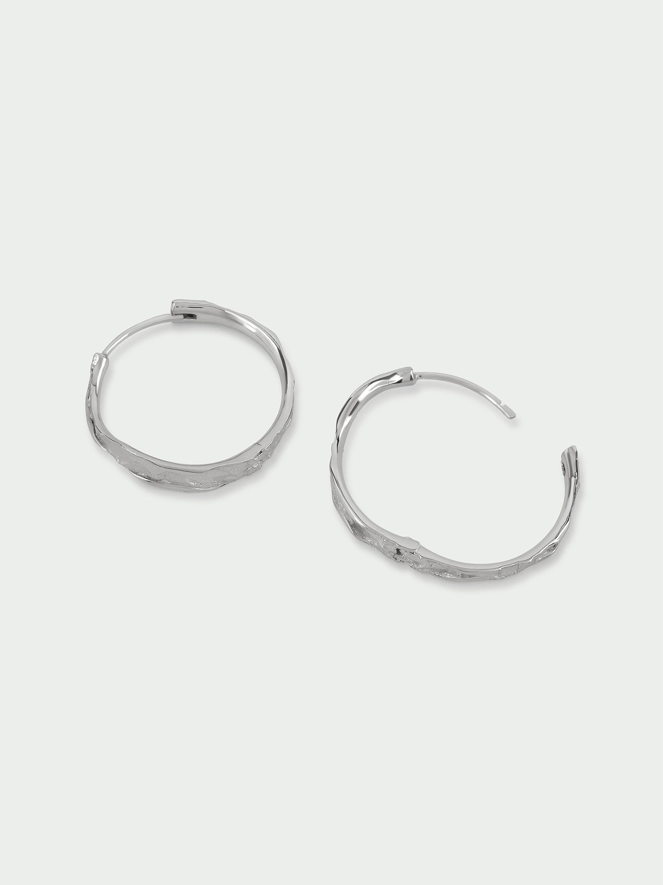 Edge Sterling Silver Plated Hoop Earrings