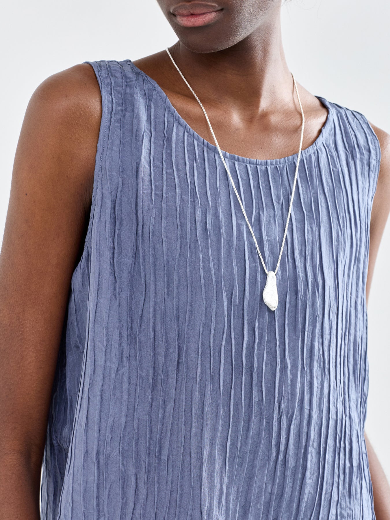 Ashen Sterling Silver Plated Pendant Necklace