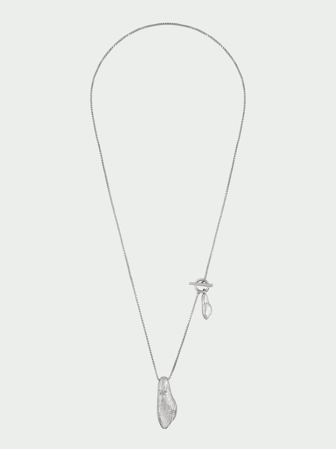 Ashen Sterling Silver Plated Pendant Necklace
