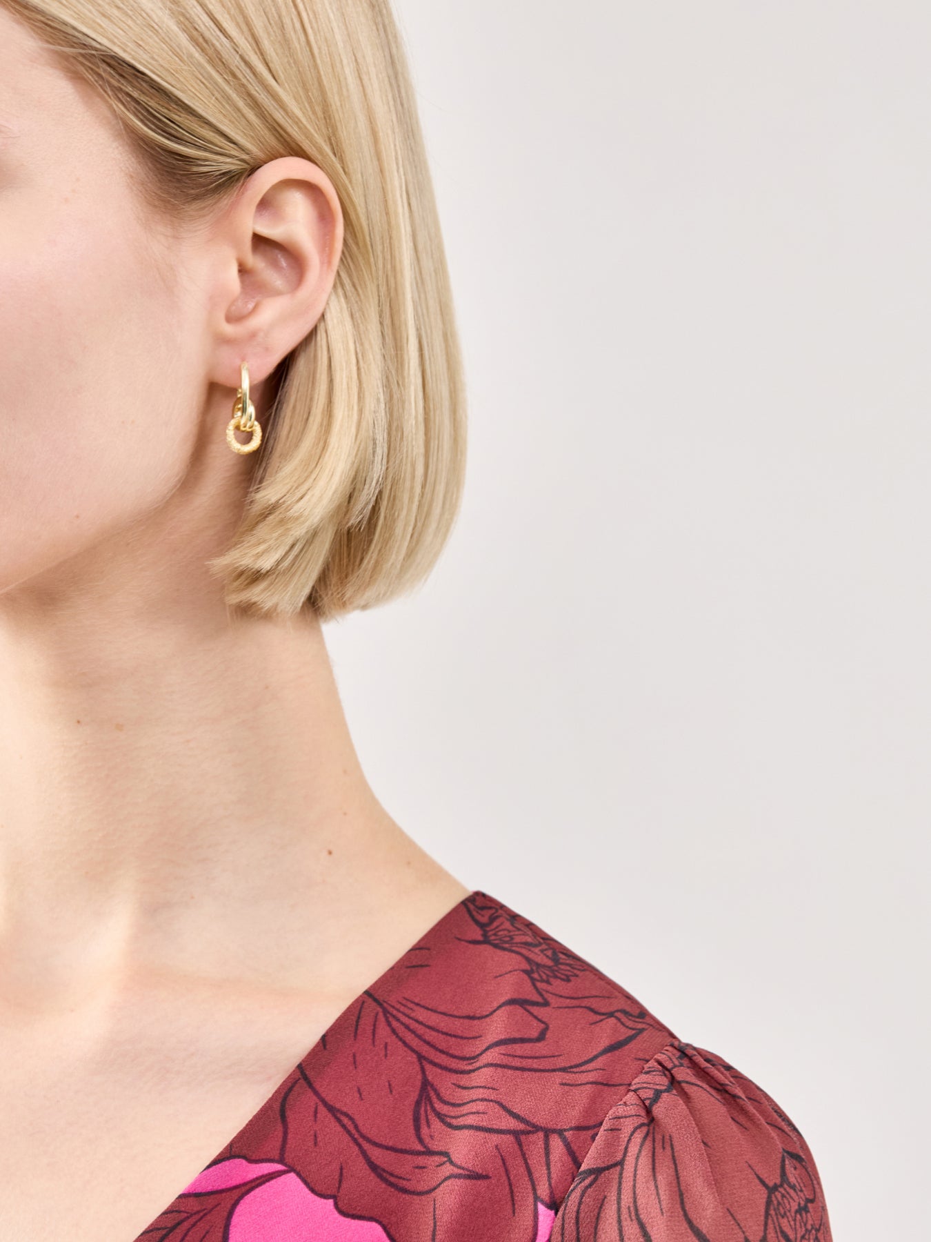 Connection Gold Plated Drop Earrings