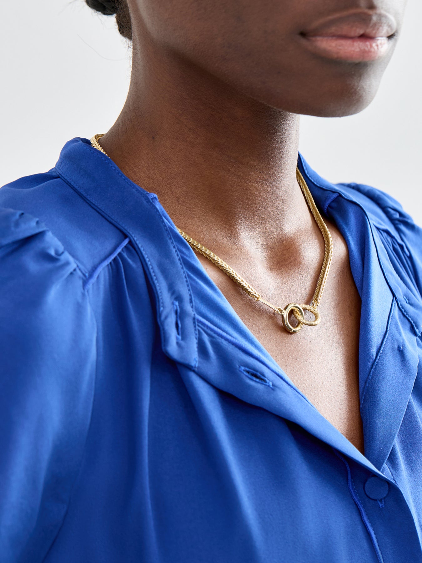 Woven Gold Plated Chain Necklace