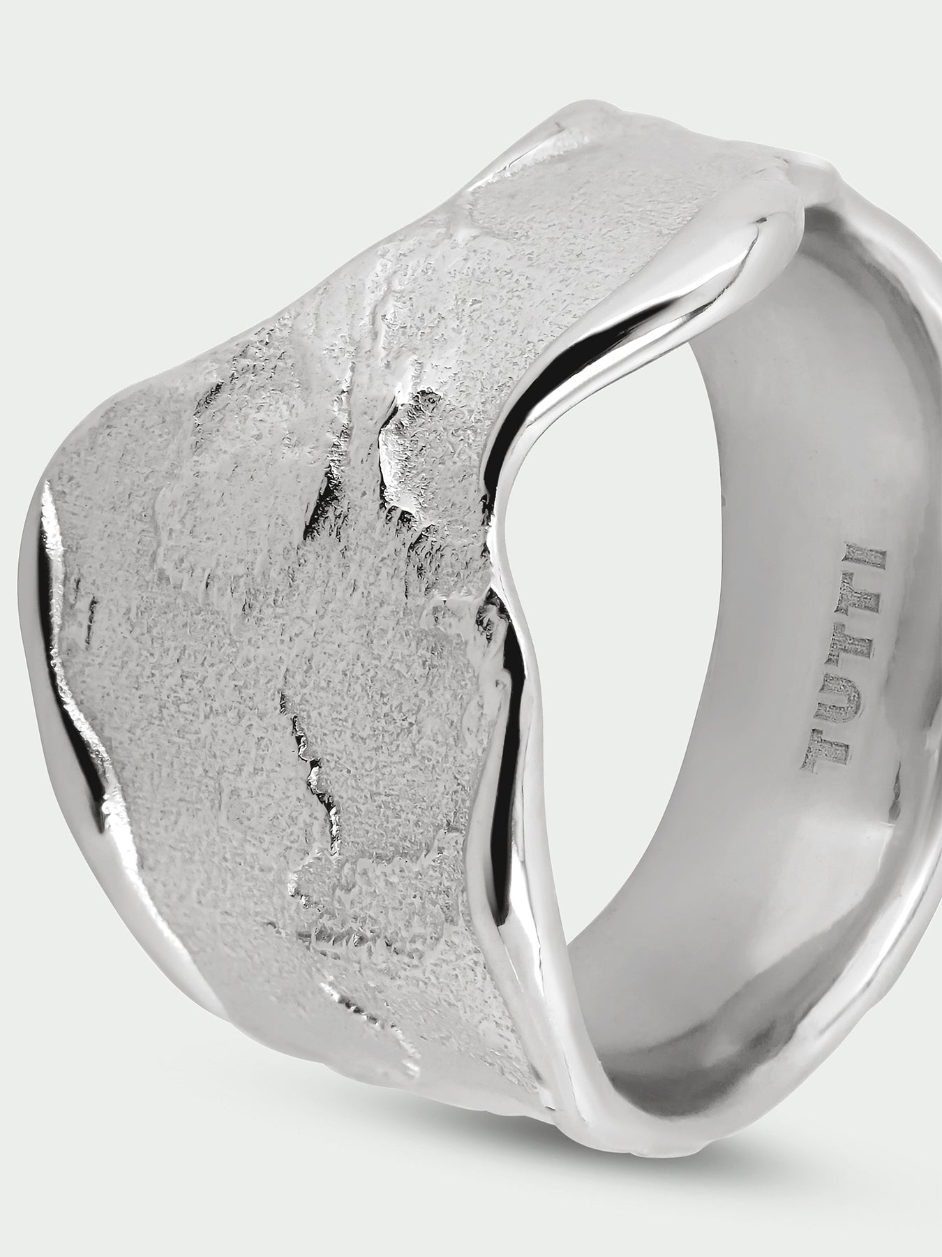 Edge Sterling Silver Plated Statement Ring