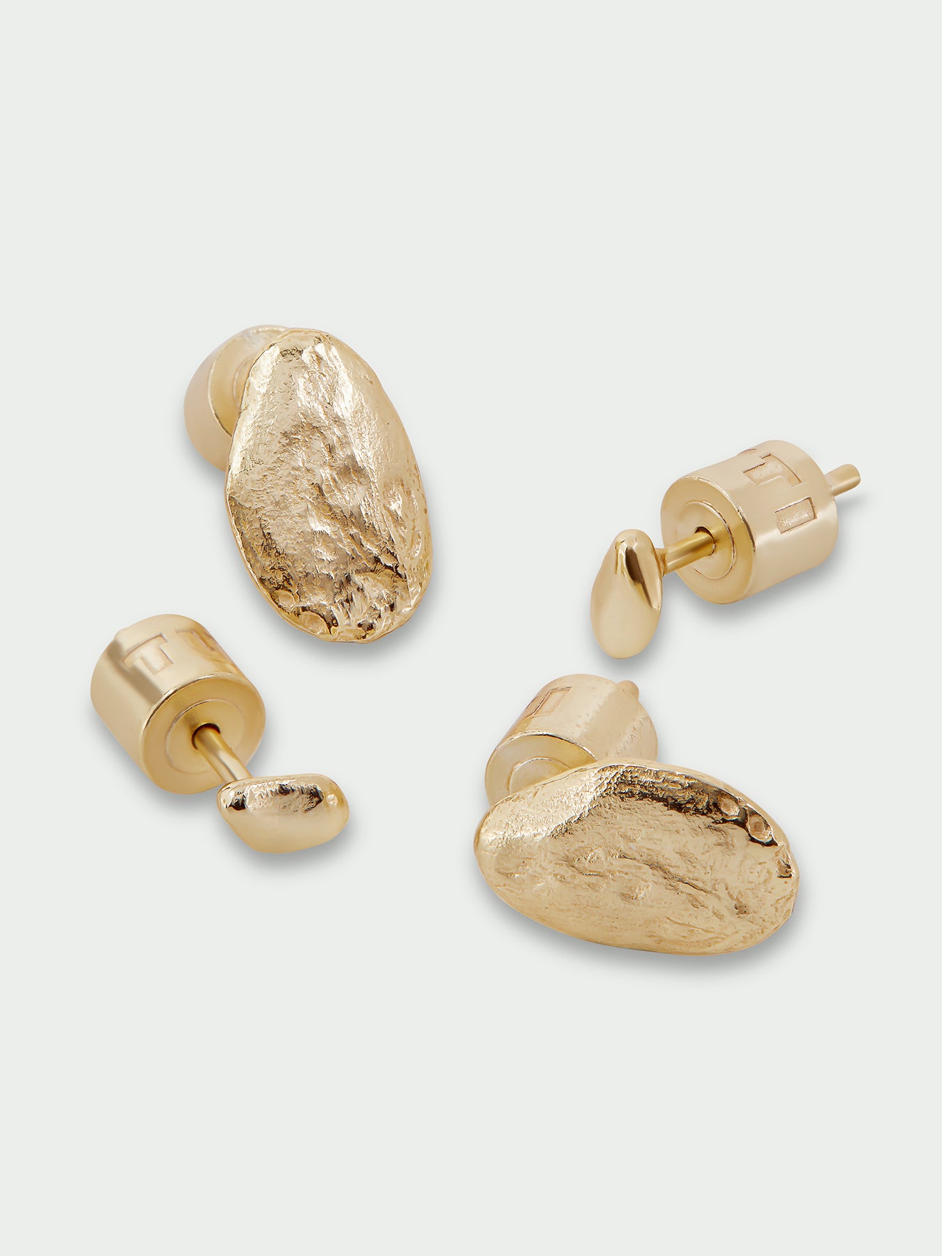 Stone Gold Plated Earring Set