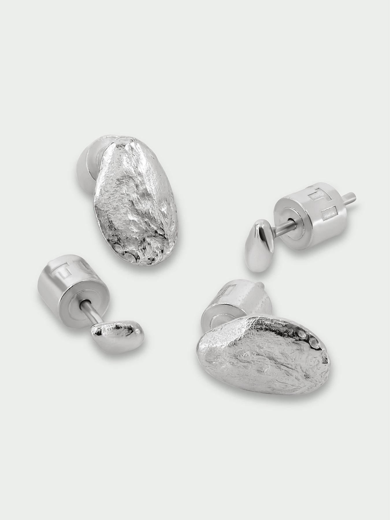 Stone Silver Plated Earring Set