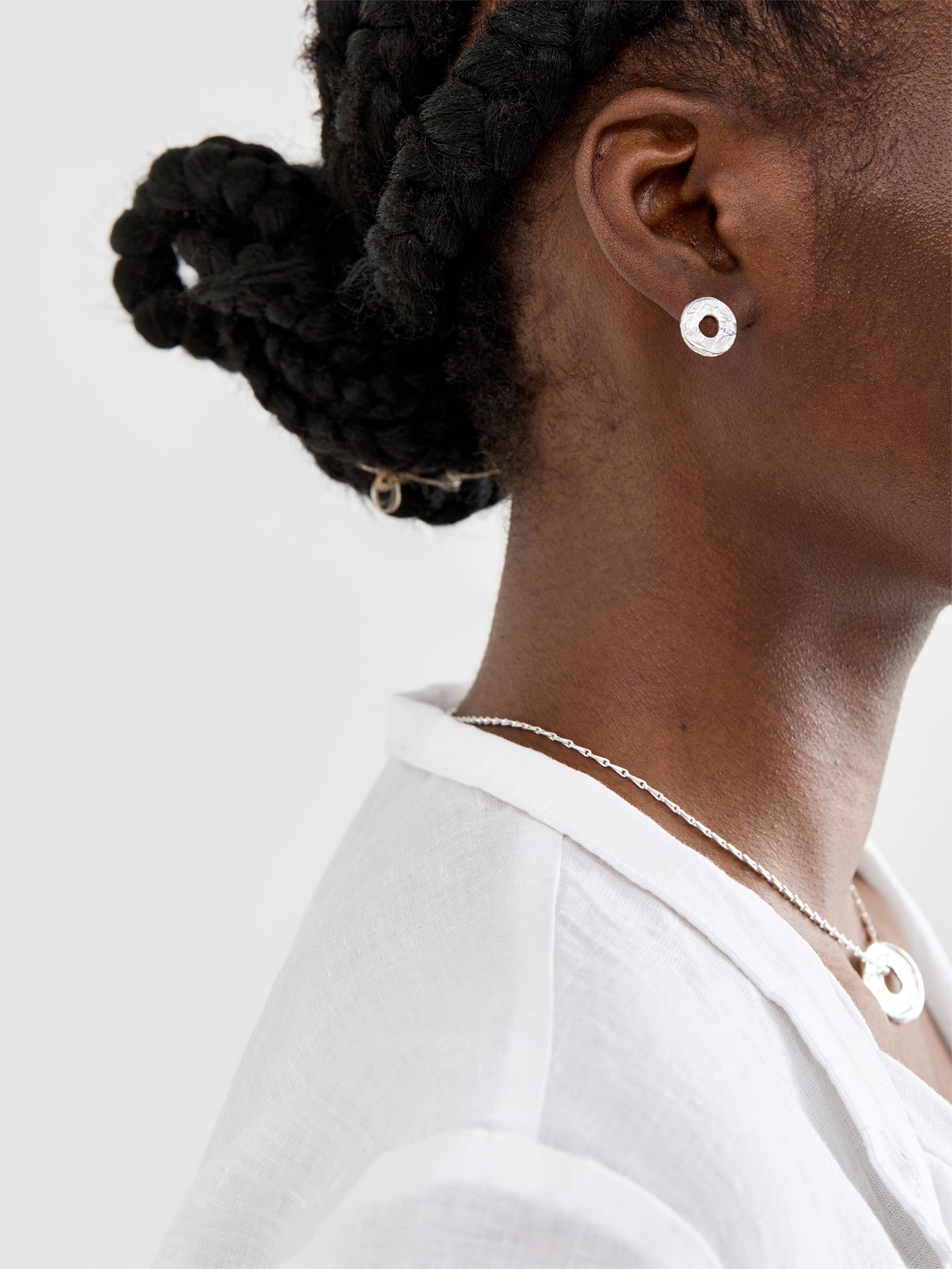 Natural Sterling Silver Plated Stud Earrings