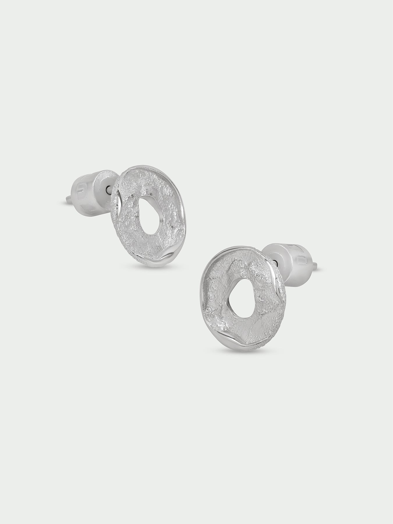 Natural Sterling Silver Plated Stud Earrings