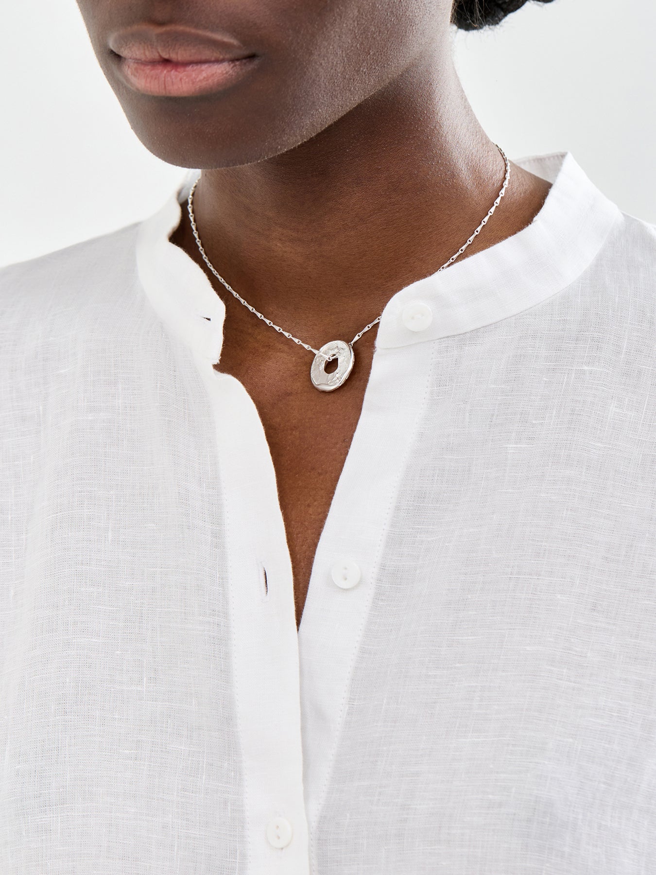 Natural Sterling Silver Plated Pendant Necklace