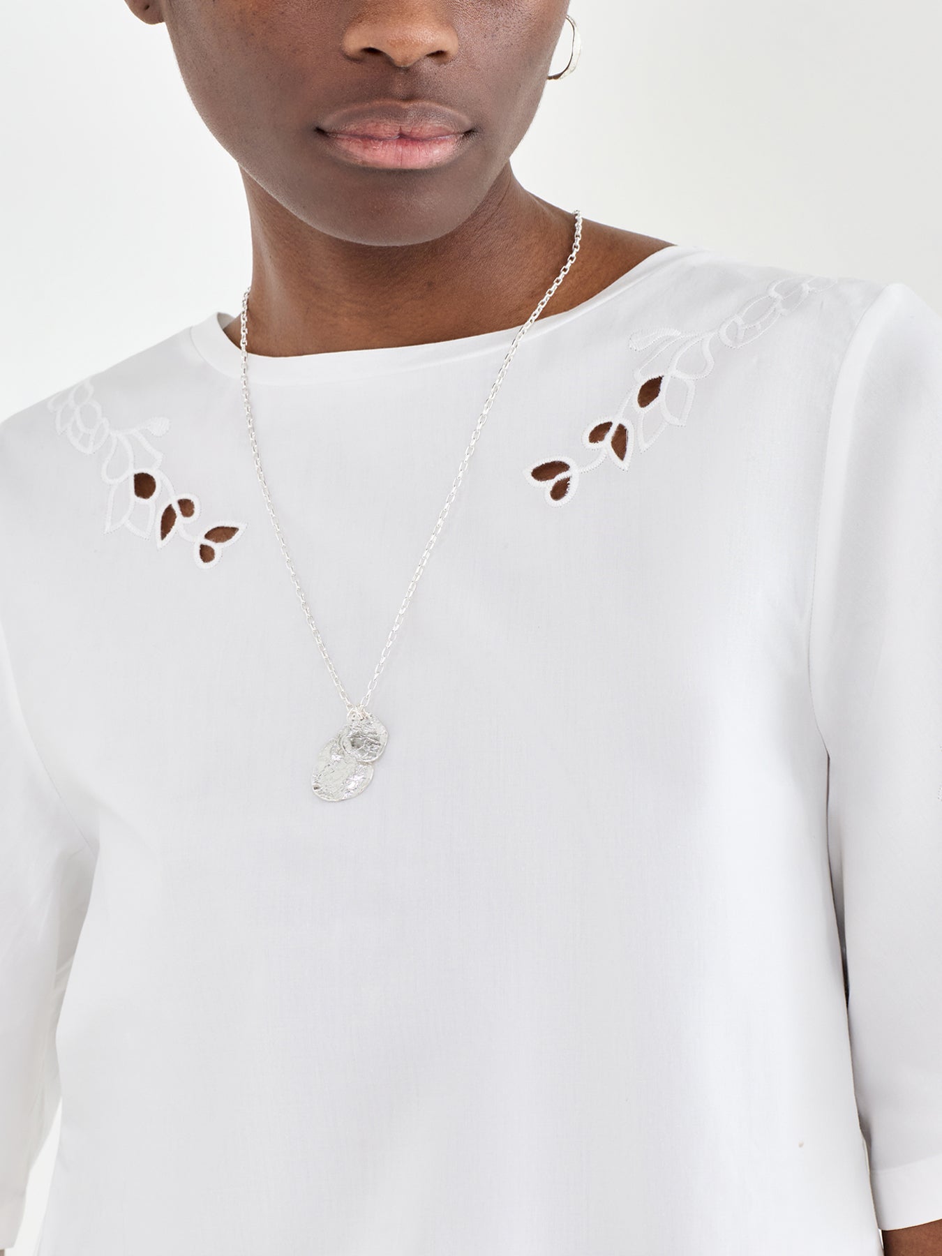 Light Sterling Silver Plated Pendant Necklace