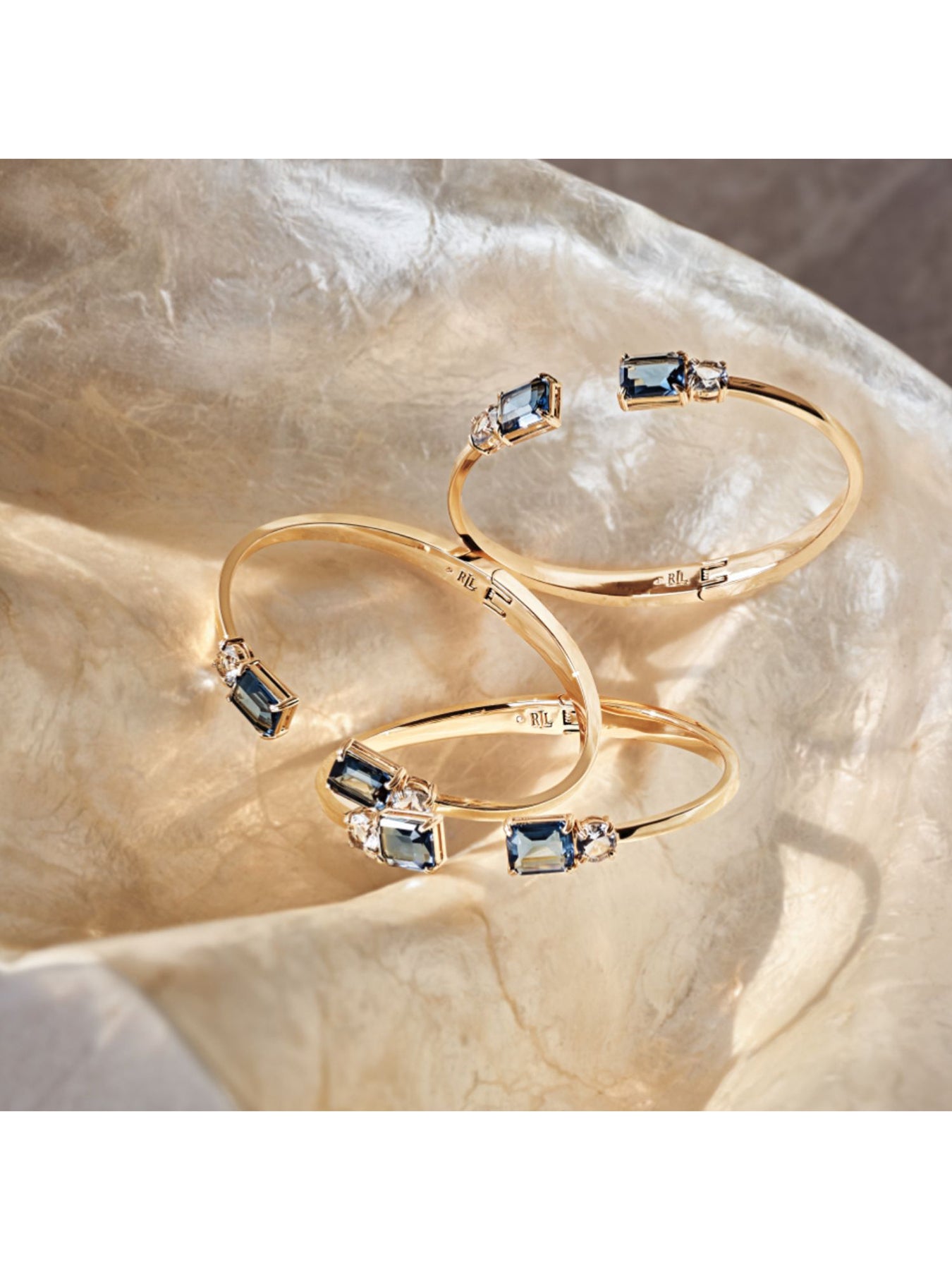 Open Stone Cuff Bracelet Gold