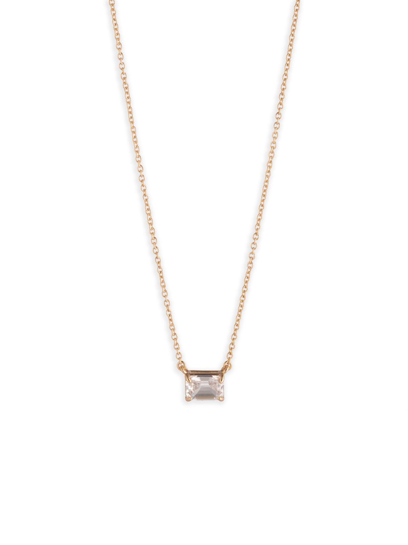 Cubic Zirconia Pendant Necklace Gold
