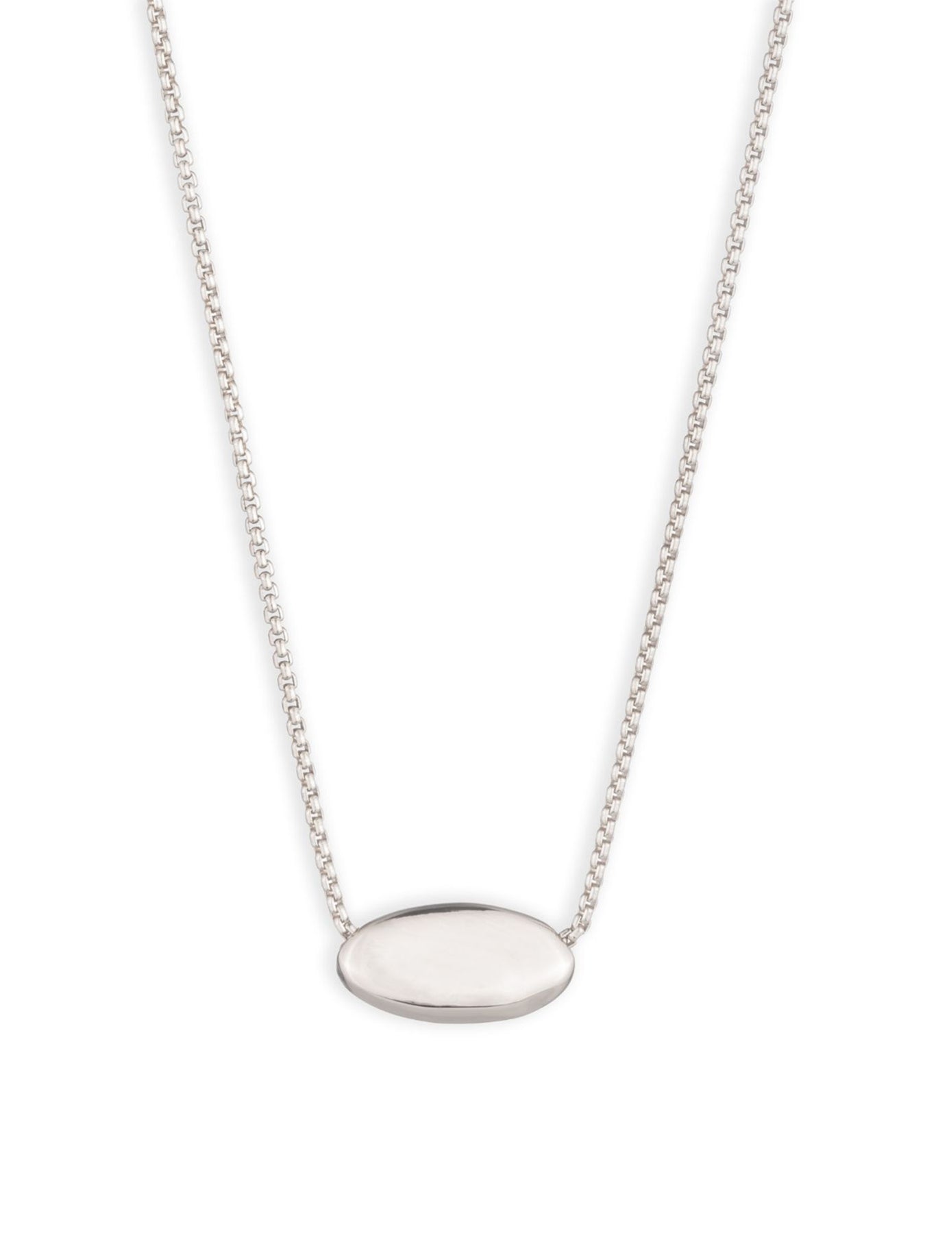16In Puffy Pear Pendant Necklace Silver
