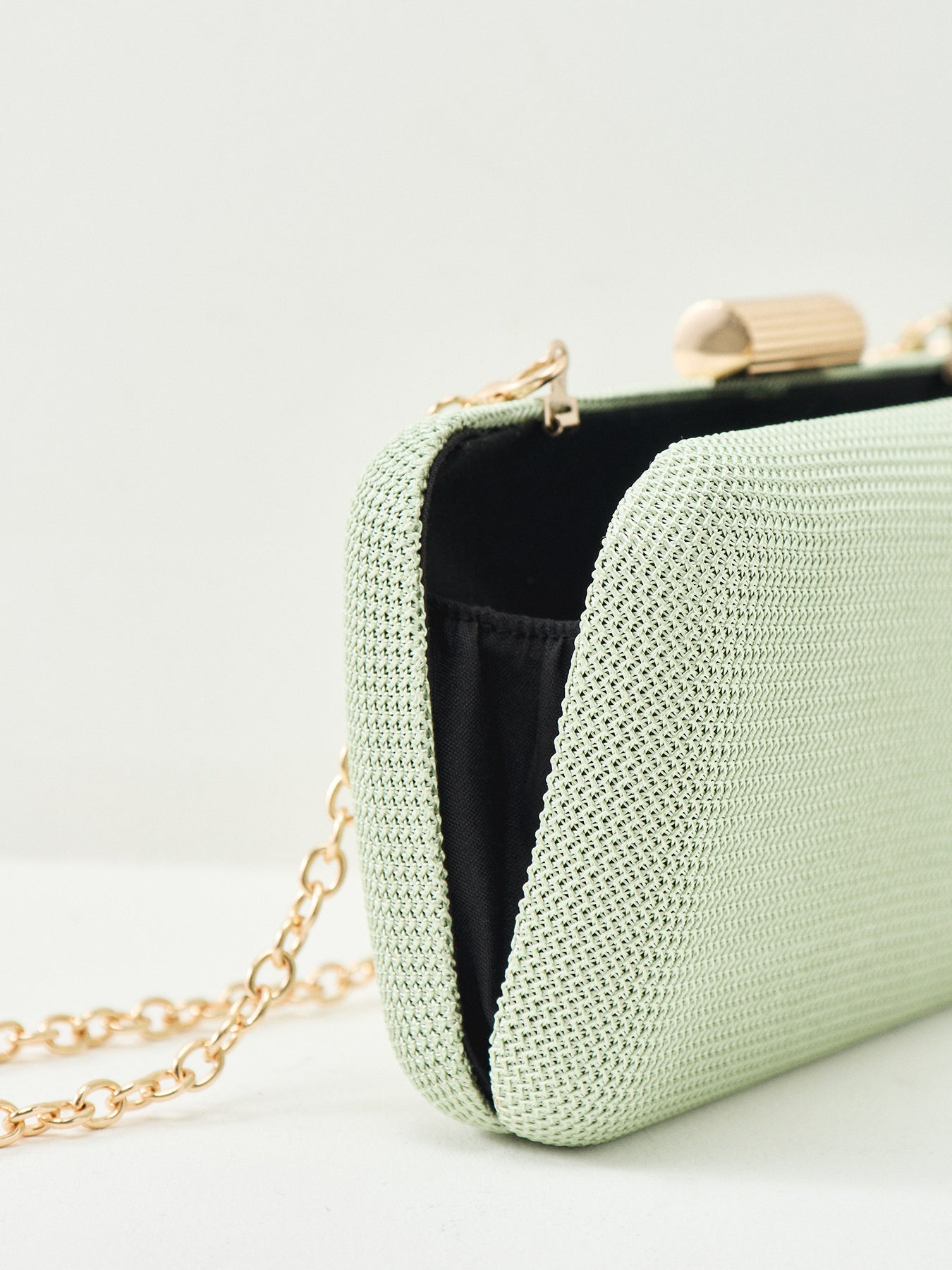 Clutch Bag with Metal Clasp Green