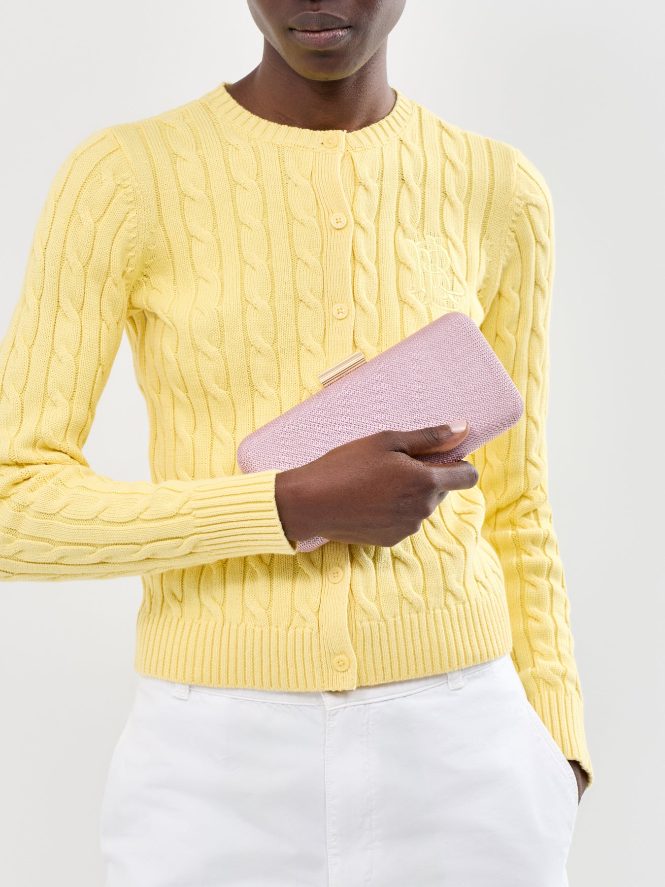 Clutch Bag with Metal Clasp Pink