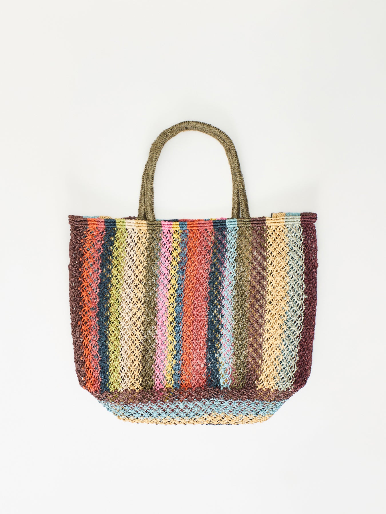 Barry Striped Raffia Tote Bag Multi