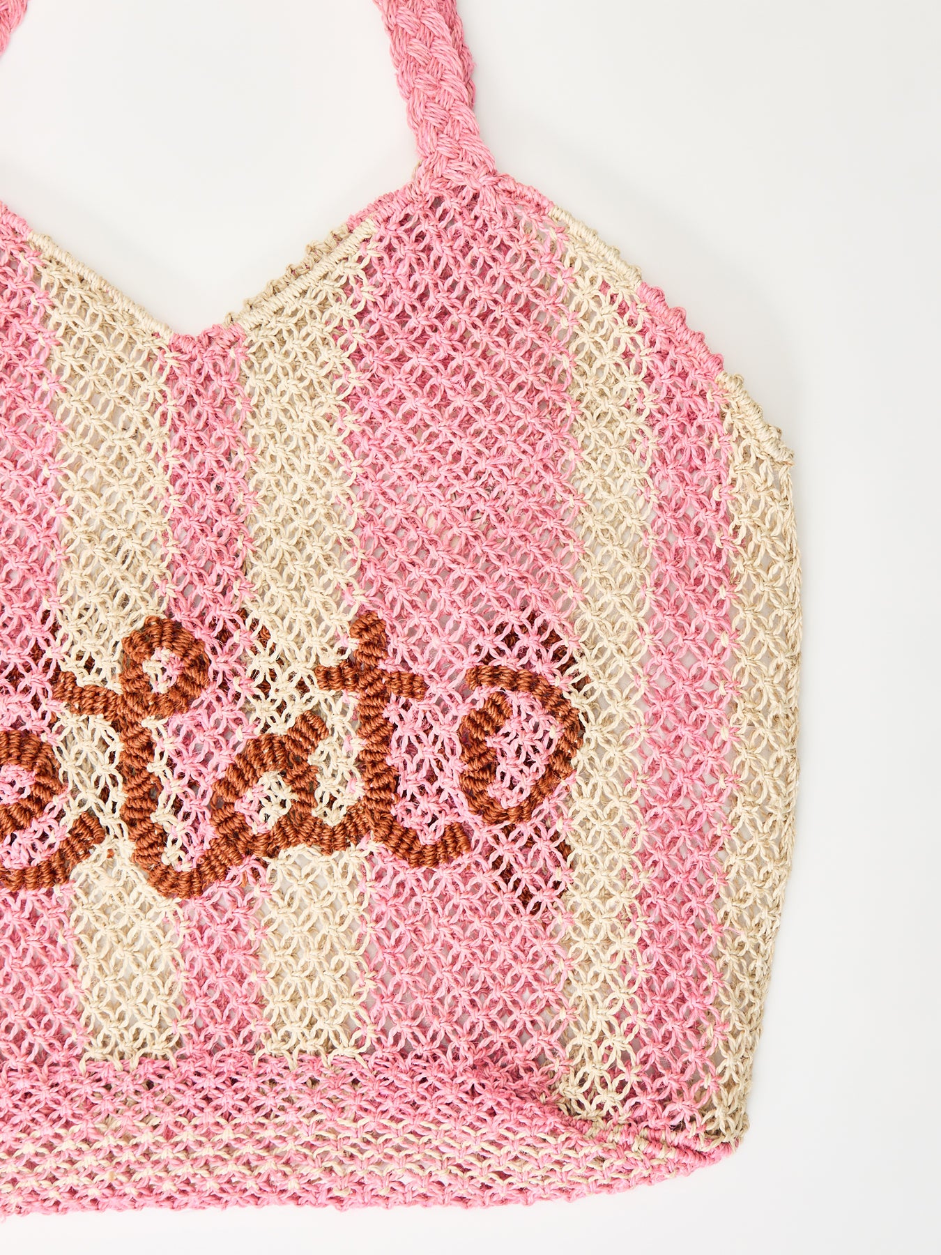Drew Gelato Raffia Tote Bag Pink