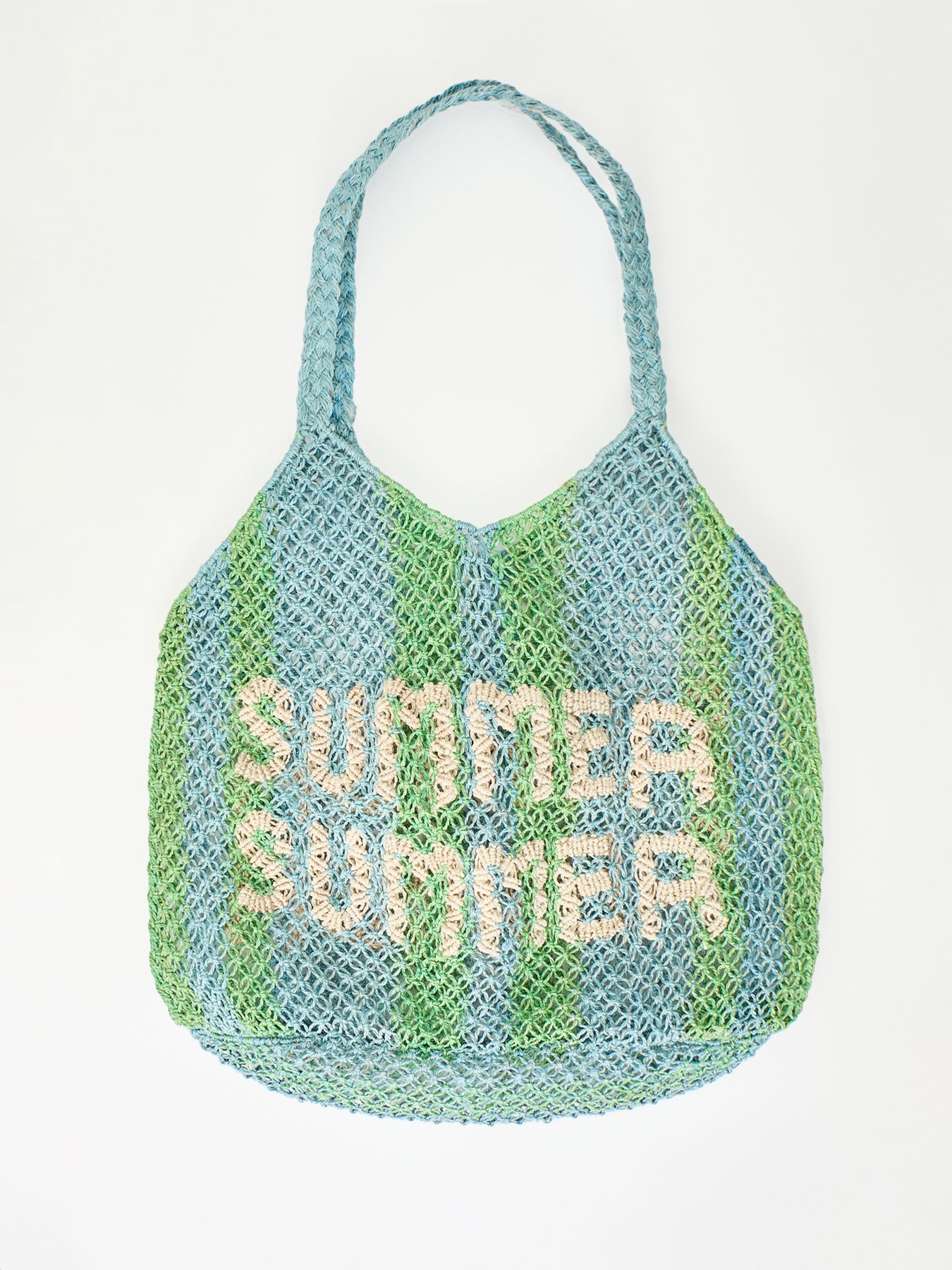 Drew Summer Raffia Tote Bag Blue