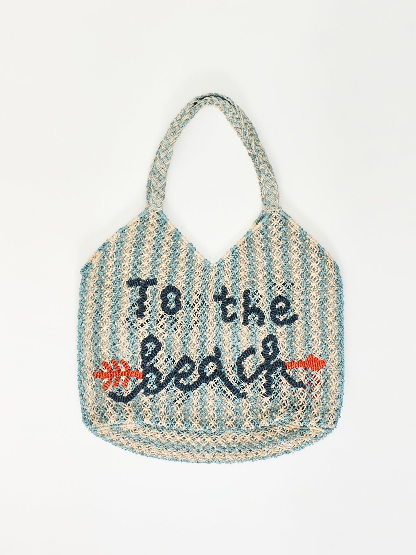 Drew To The Beach Raffia Tote Bag Blue