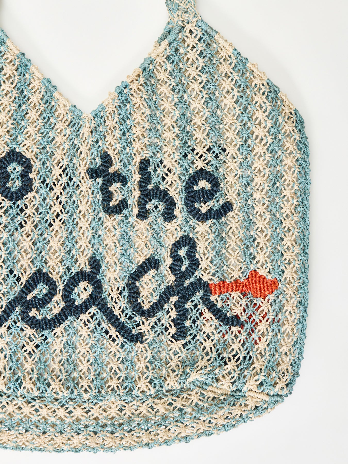 Drew To The Beach Raffia Tote Bag Blue