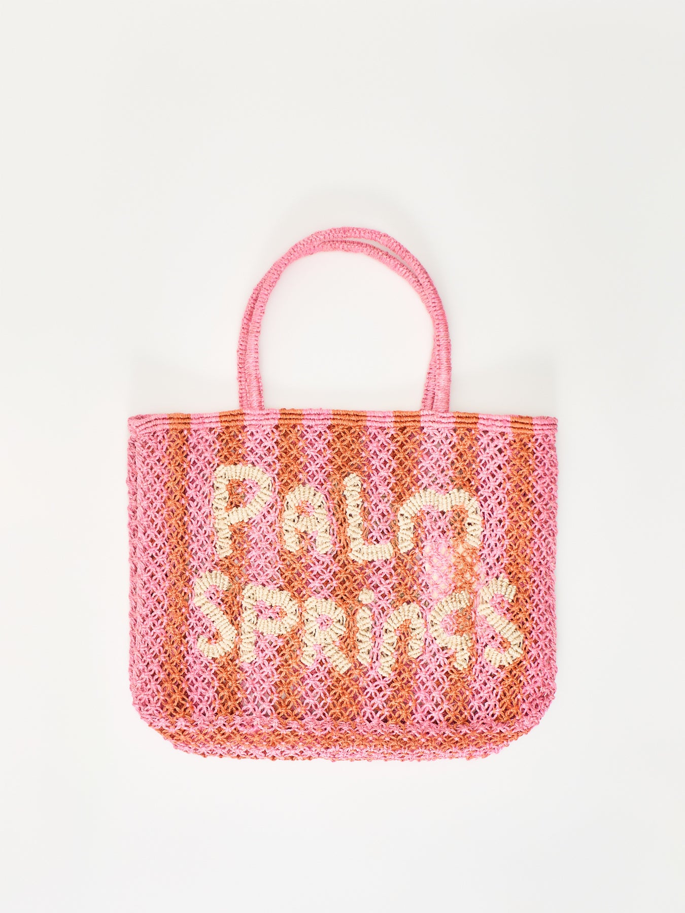 Small Palm Springs Raffia Tote Bag Pink
