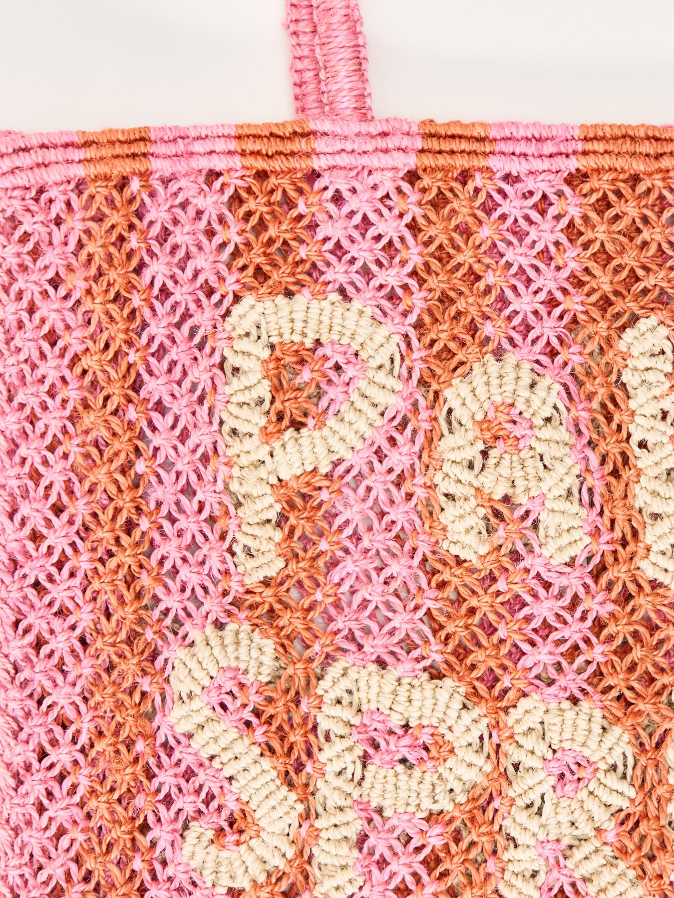 Small Palm Springs Raffia Tote Bag Pink