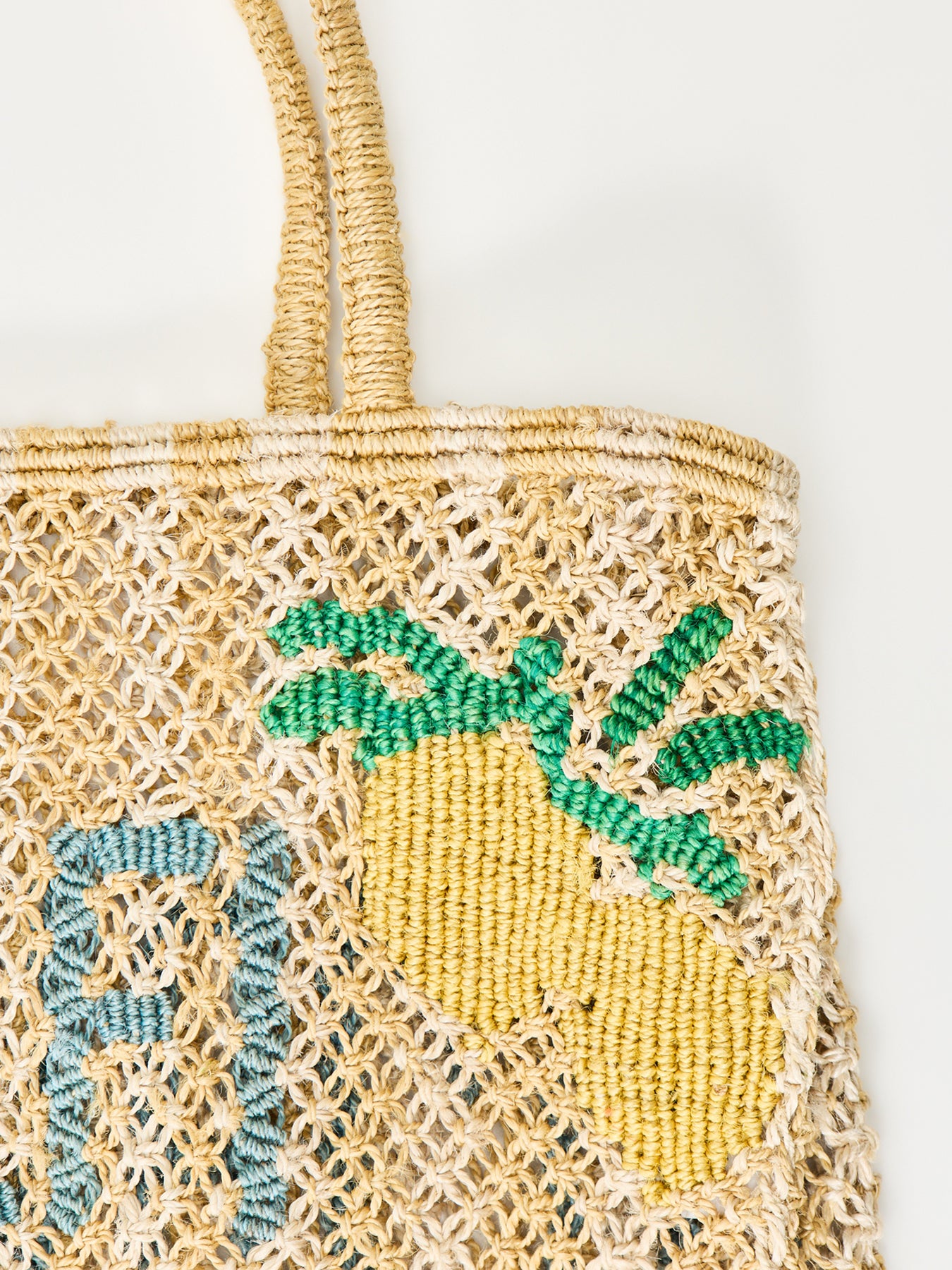 Small Amalfi Raffia Tote Bag Yellow