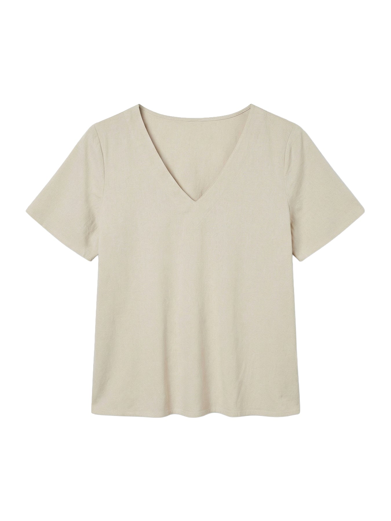 V-Neck T-Shirt Beige
