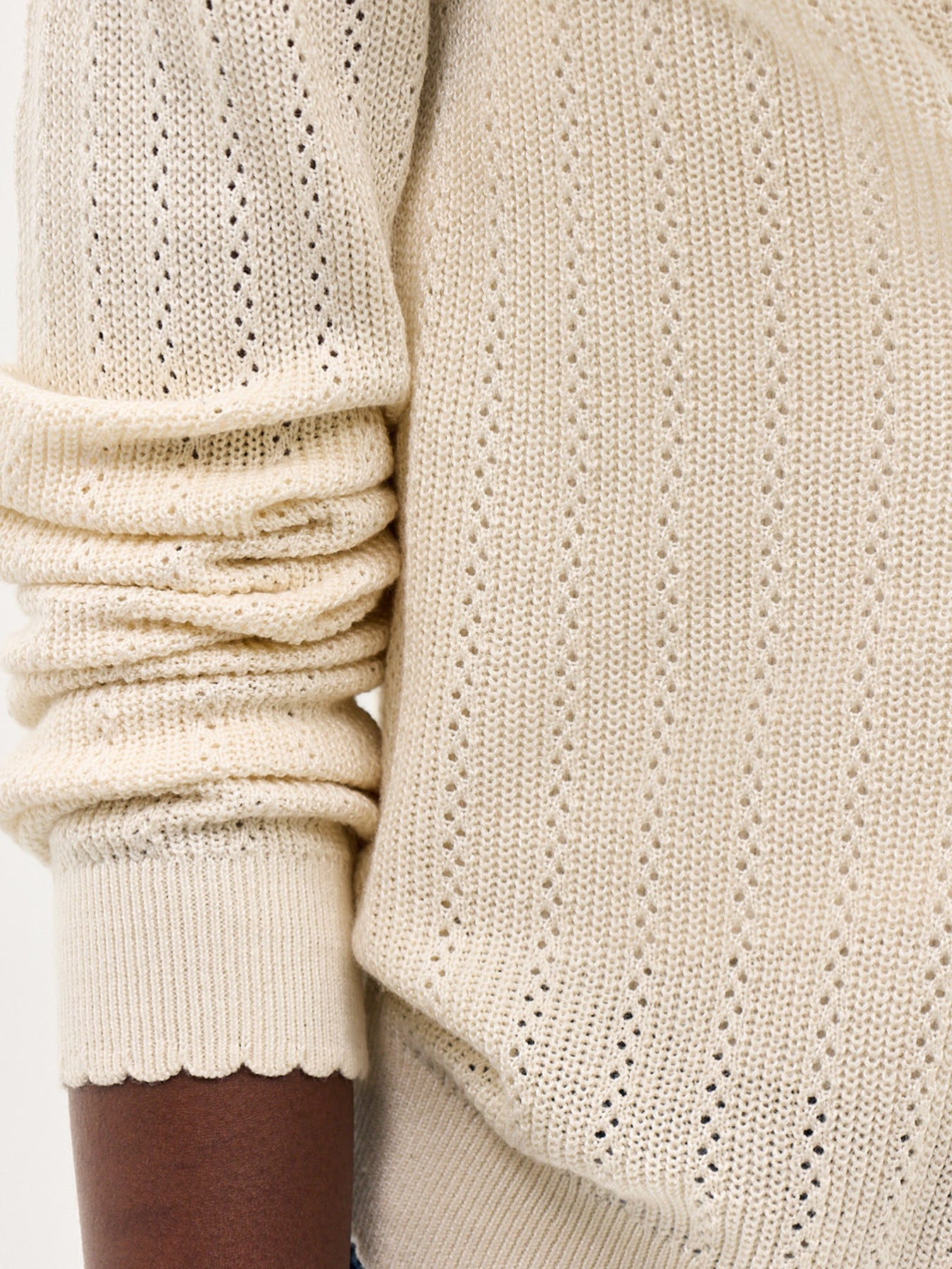 Newlex Pointelle Cardigan Beige