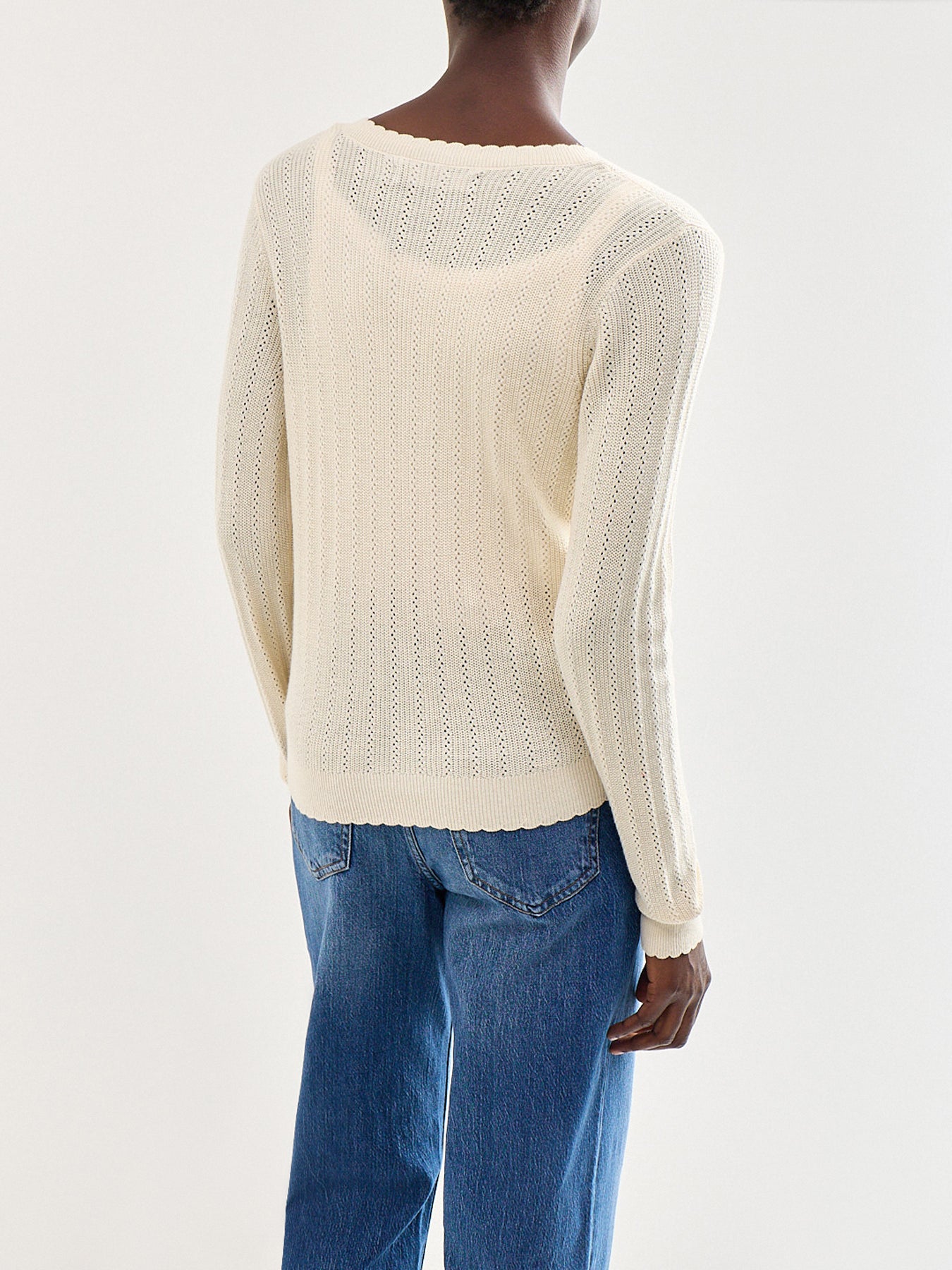 Newlex Pointelle Cardigan Beige