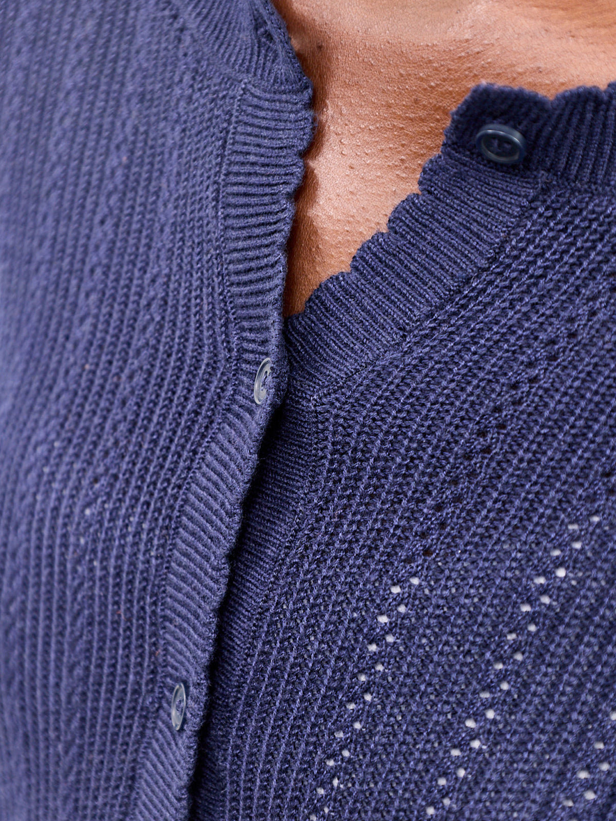 Newlex Pointelle Cardigan Navy