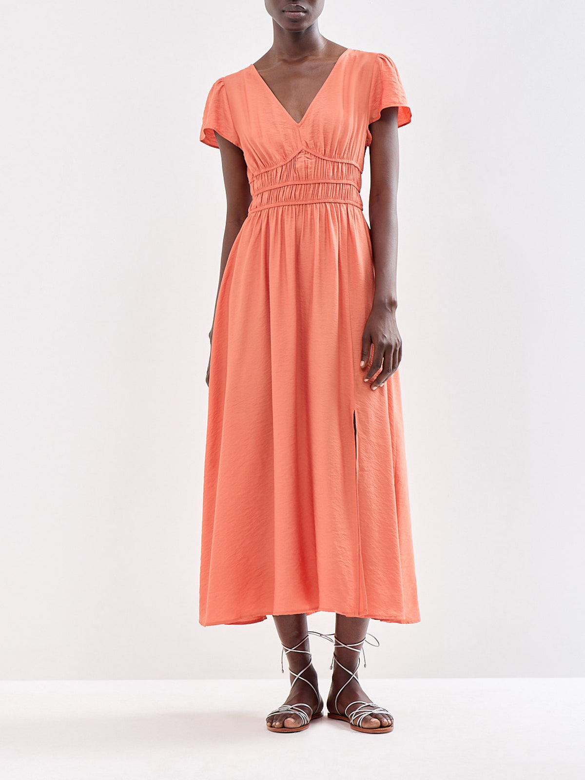V-Neck Maxi Dress Orange