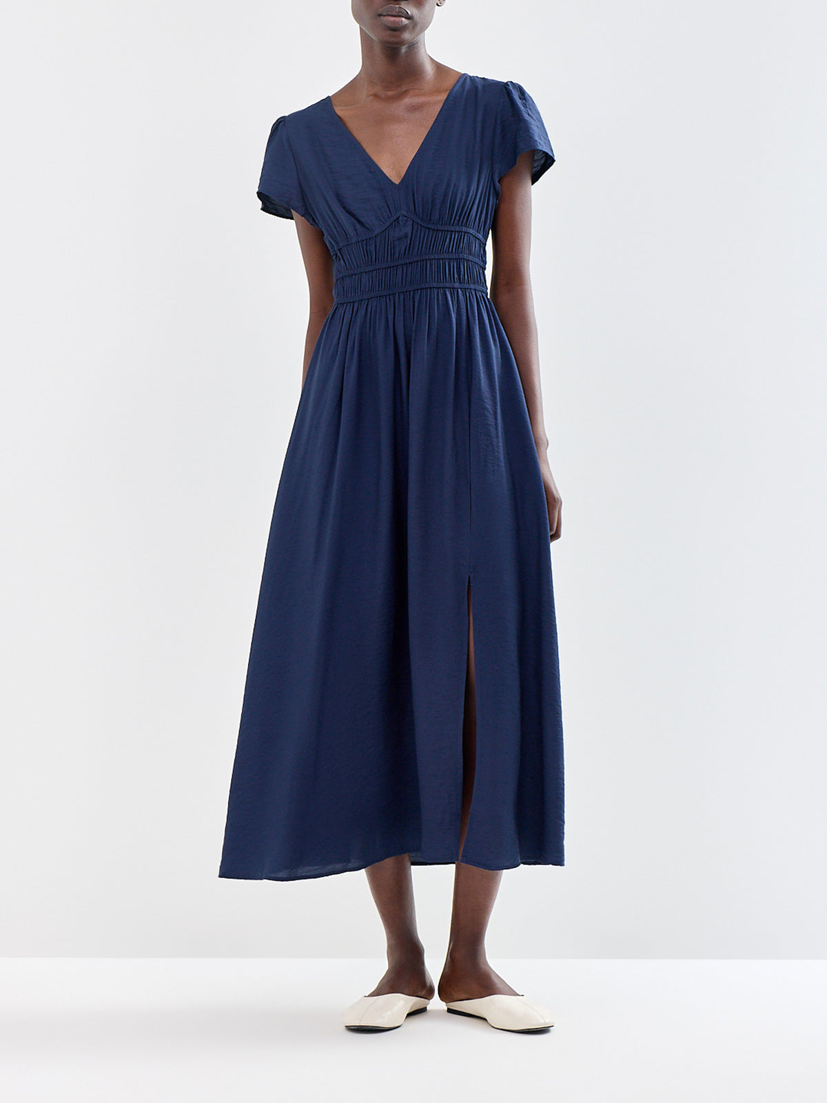 V-Neck Maxi Dress Navy