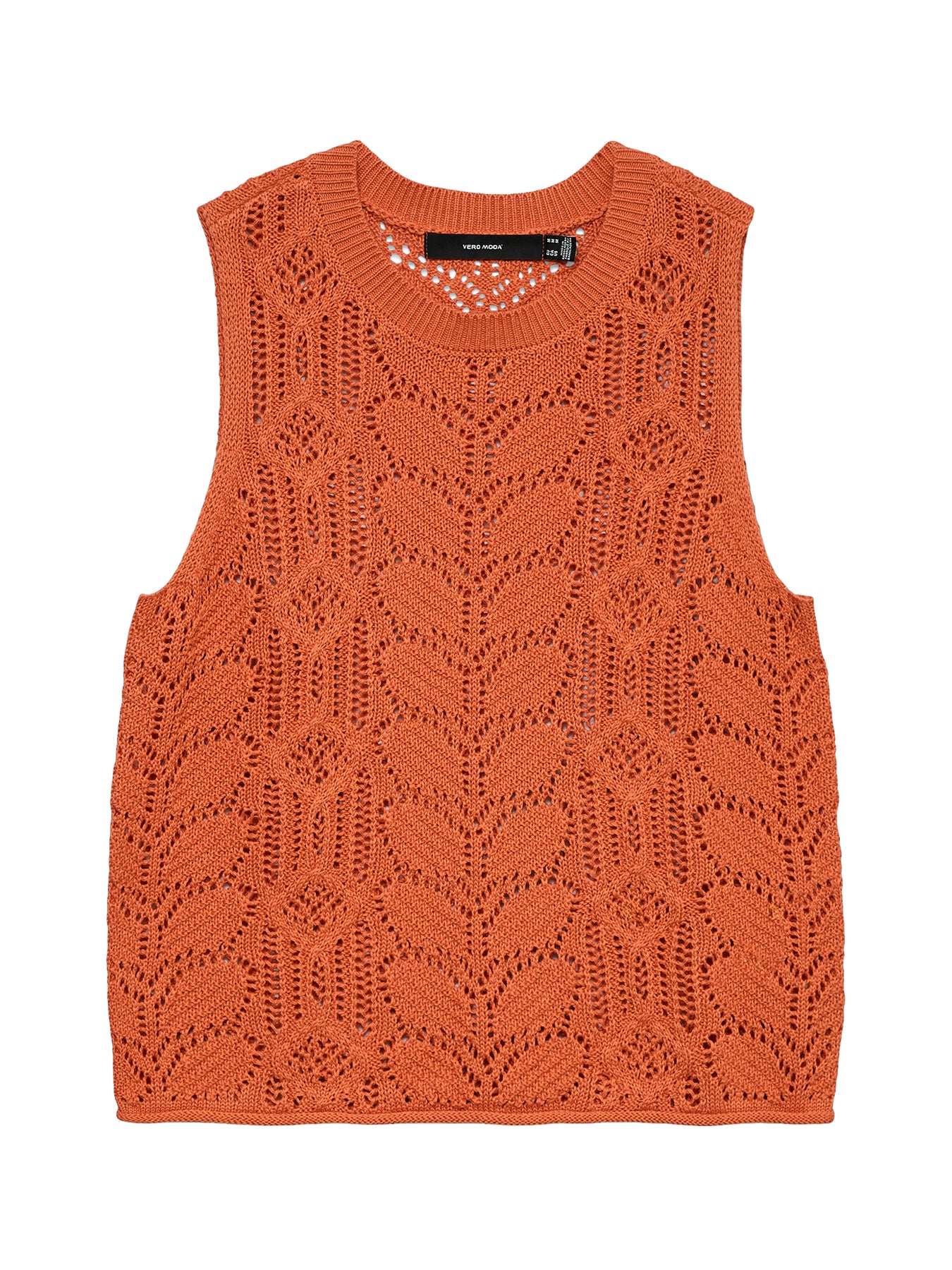 Sleeveless Knit Top Orange