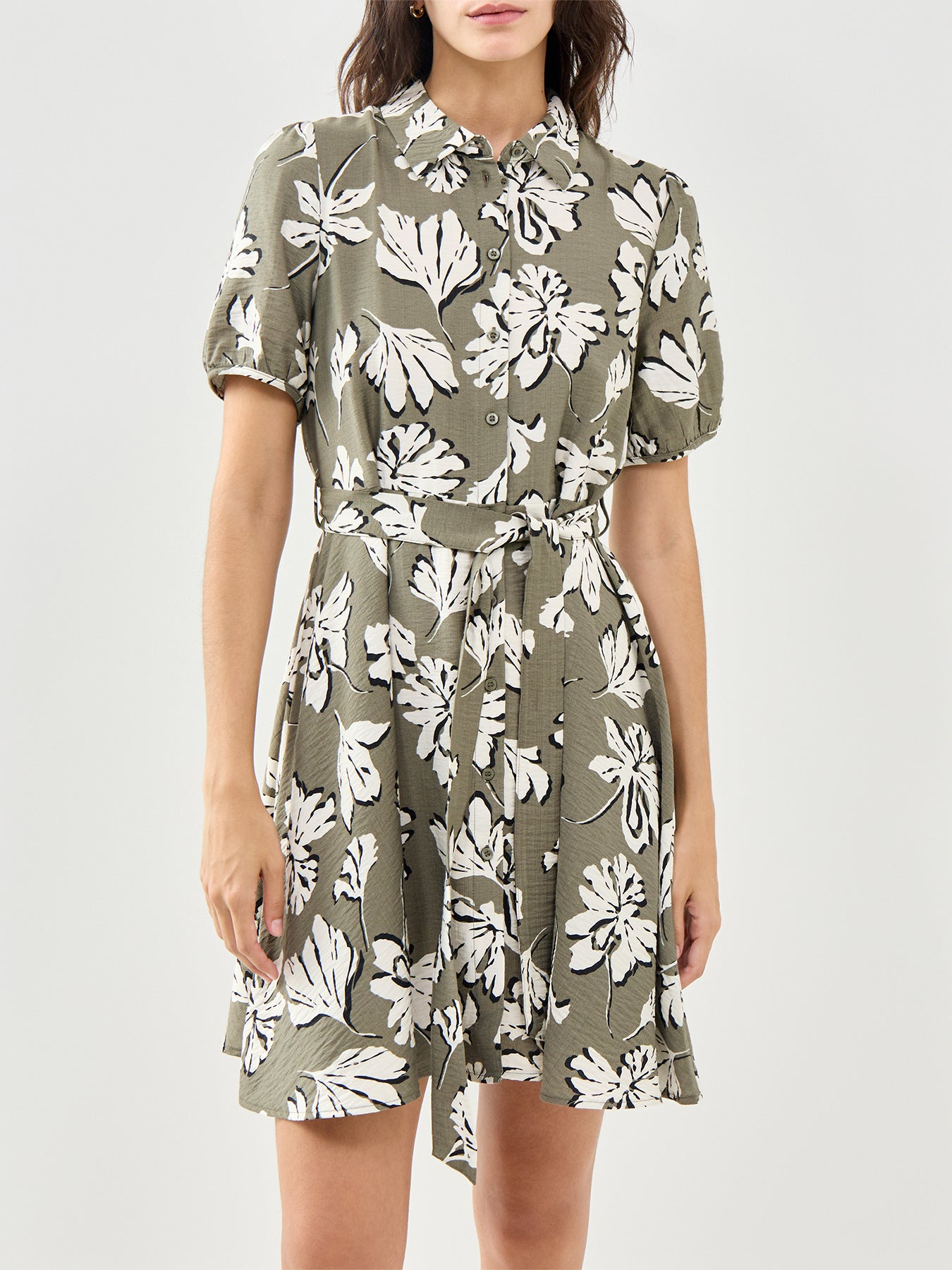 Short Shirt Dress Floral Print