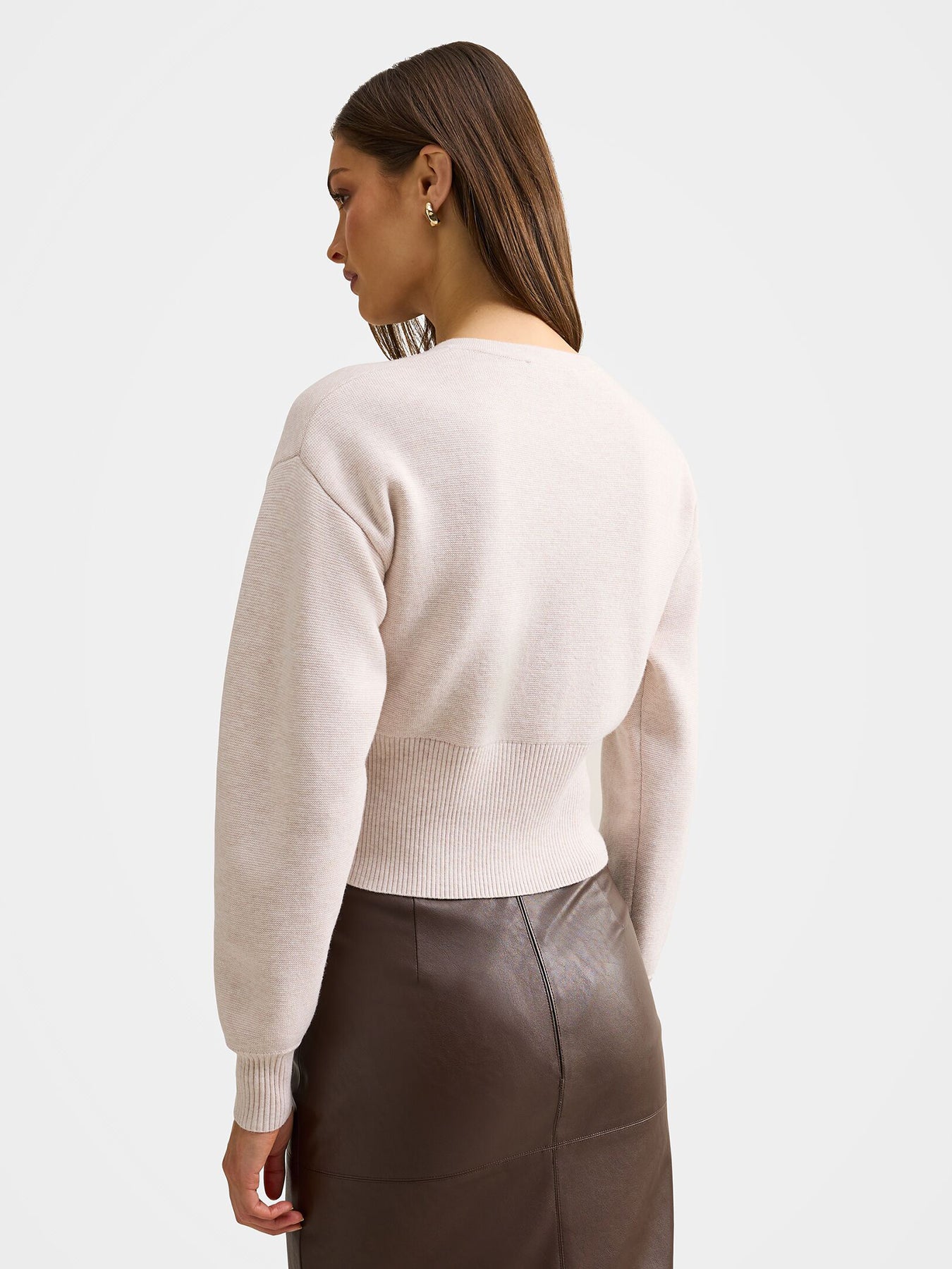Lara Sculpted Cardigan Marled Oat