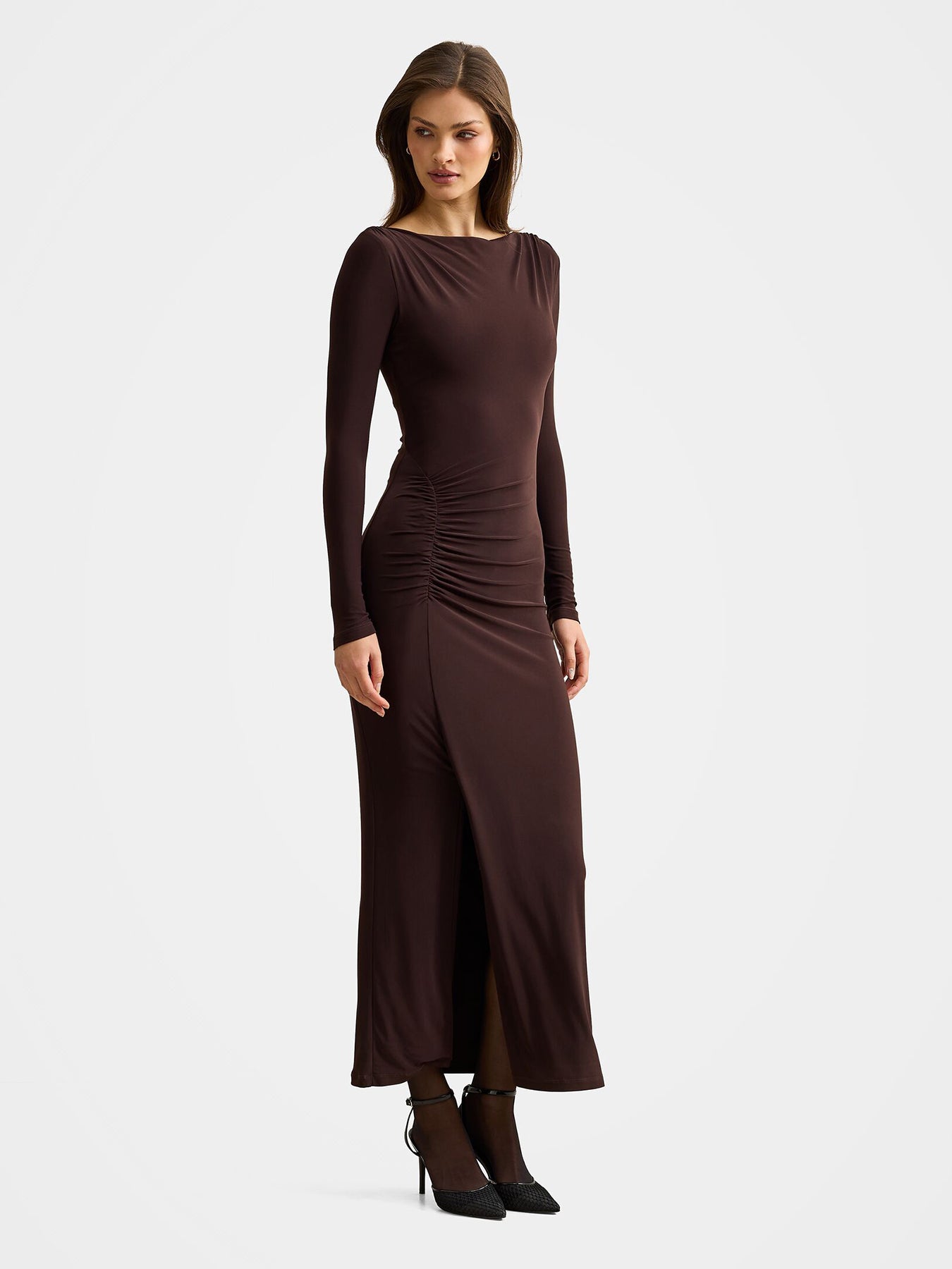 Cherie Jersey Maxi Dress Dark Chocolate