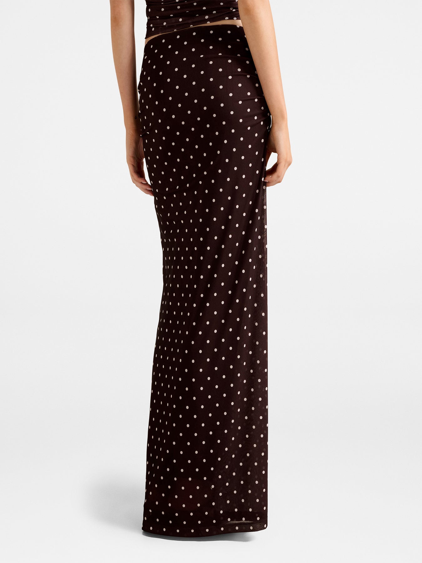 Mimi Flute Maxi Skirt Choc Kinsey Spot
