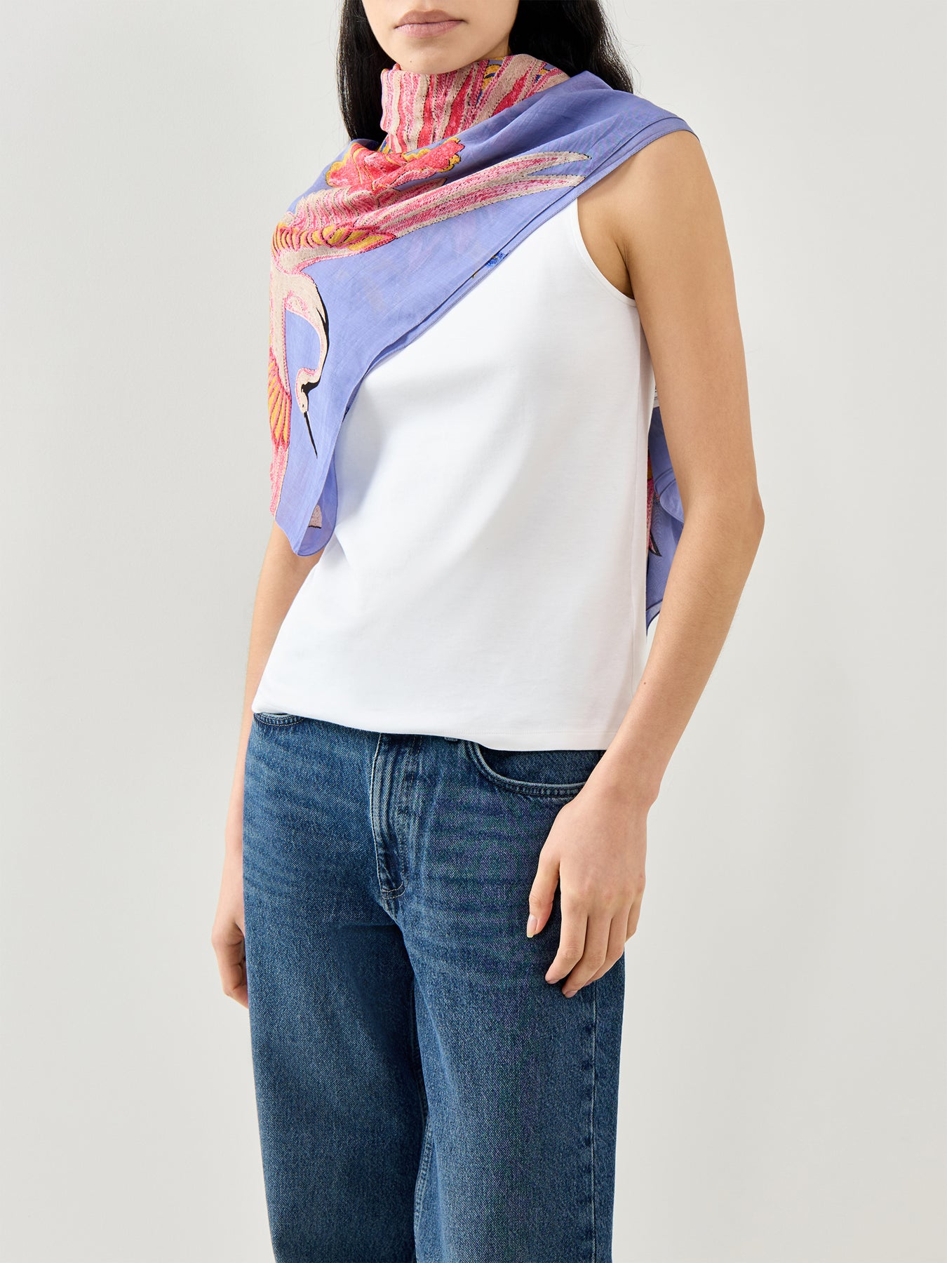 Crane Scarf Periwinkle Purple