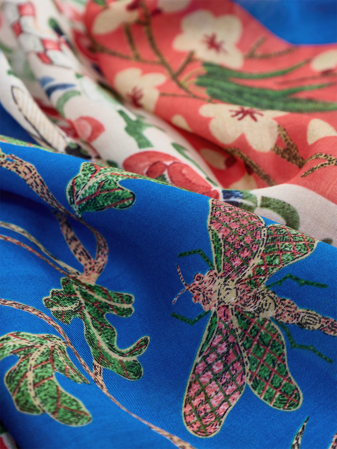 Ribbons Print Scarf Blue