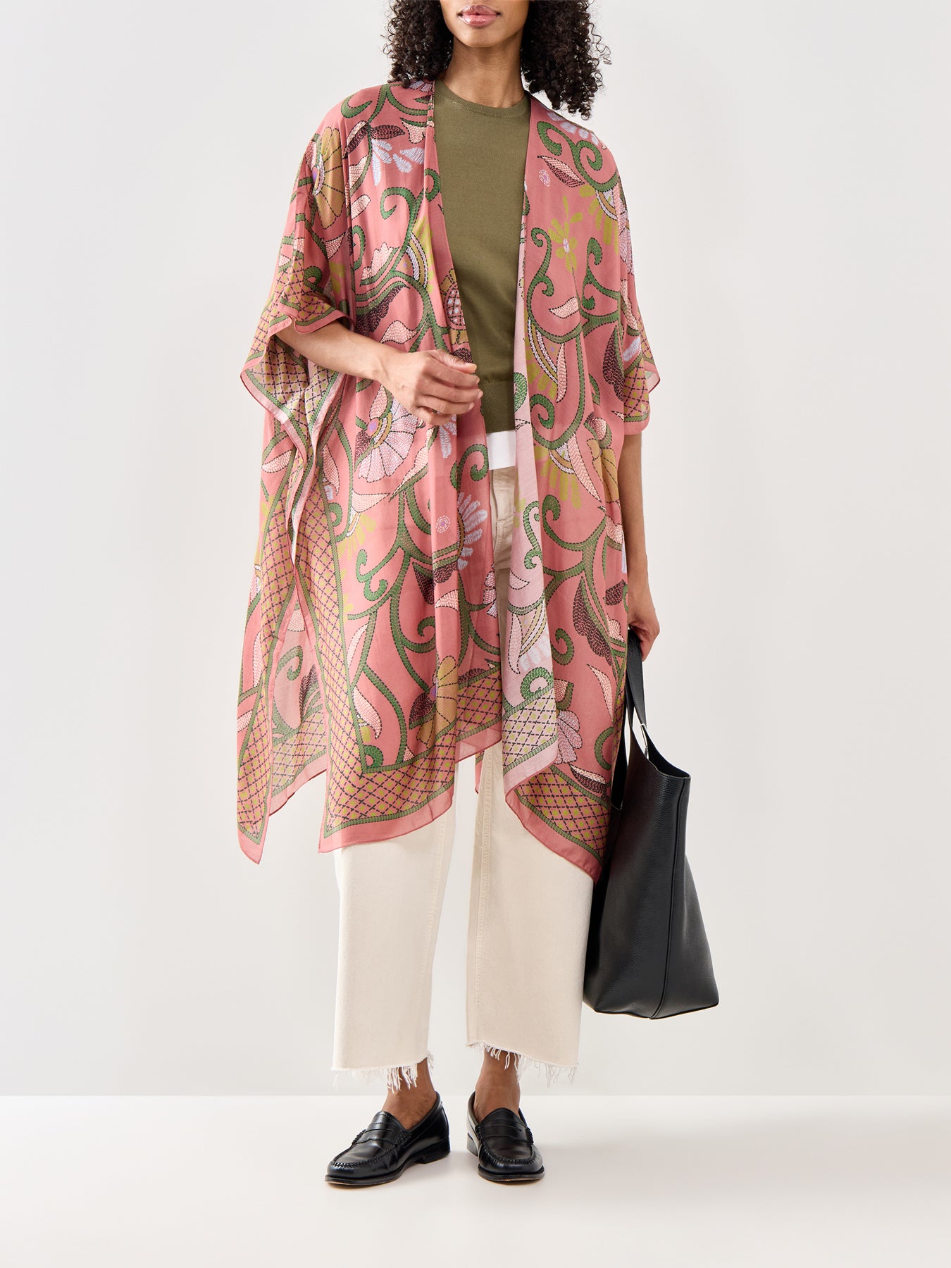 Oversized Kantha Throwover Pink