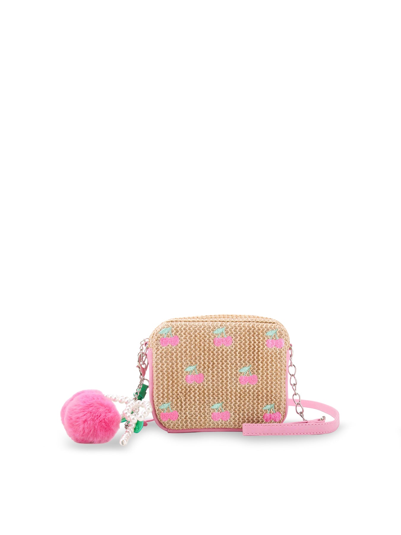 Kids' Cherry Straw Crossbody Bag Multi