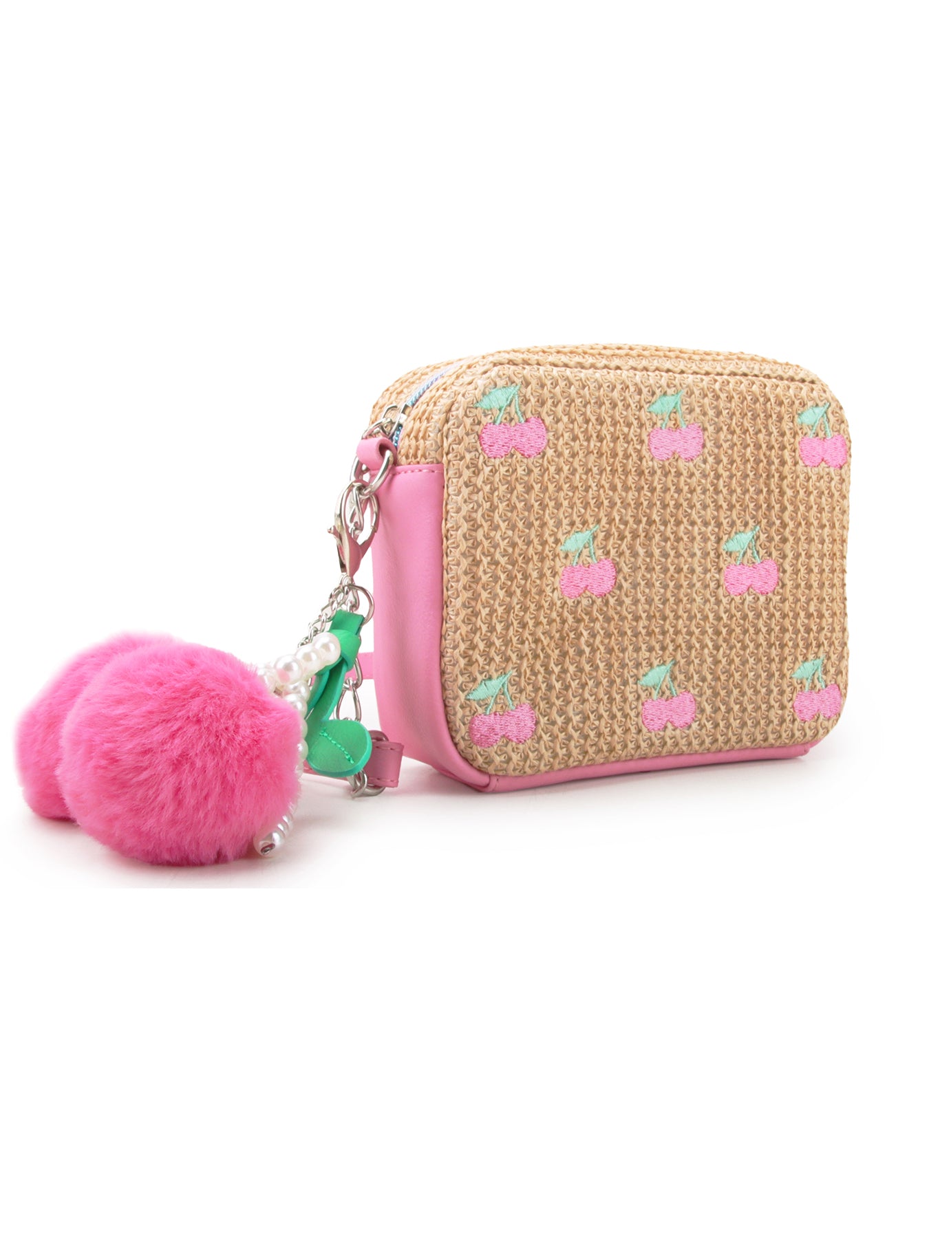 Kids' Cherry Straw Crossbody Bag Multi
