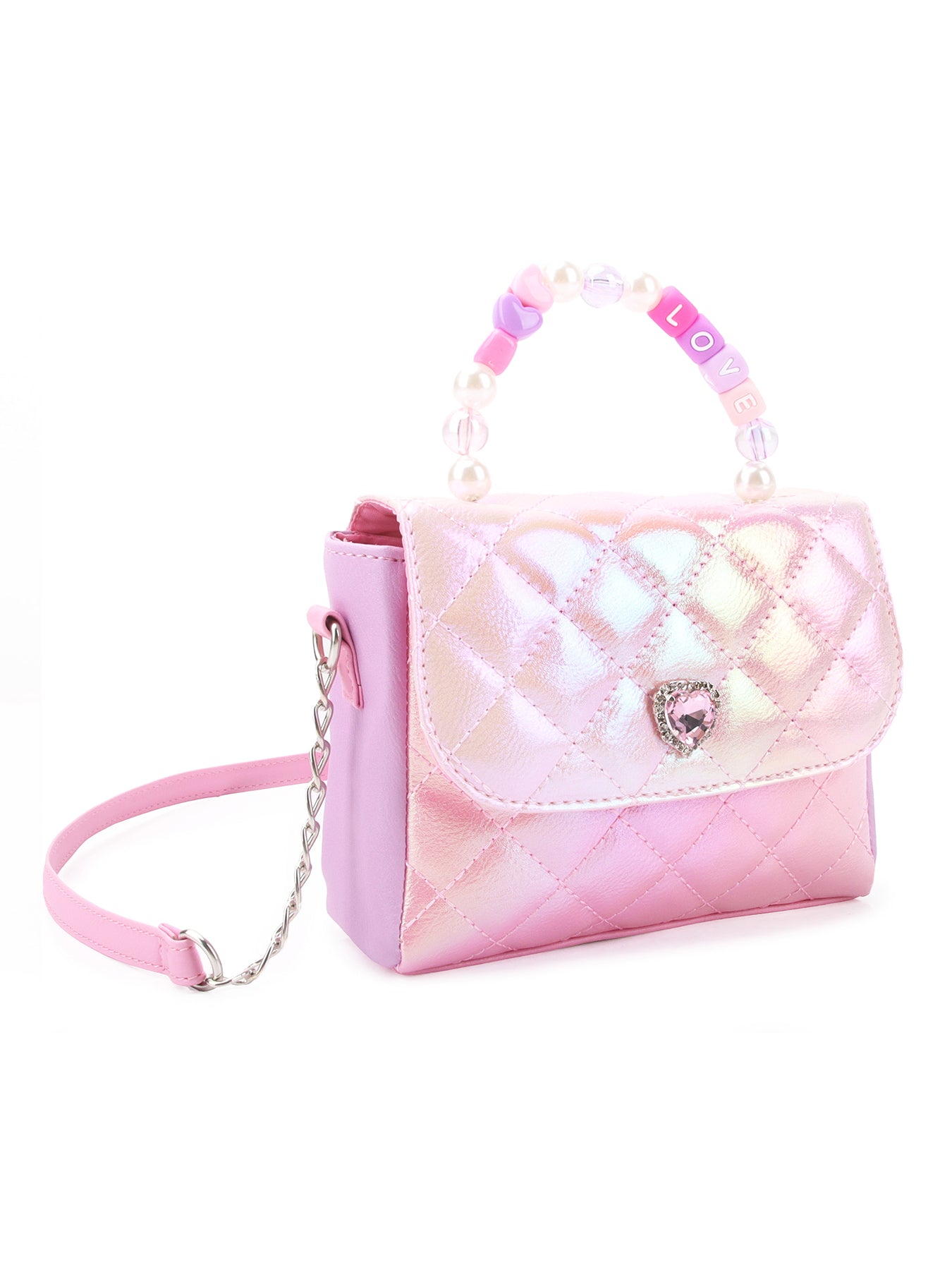 Kids' Heart Quilted Crossbody Bag Multi