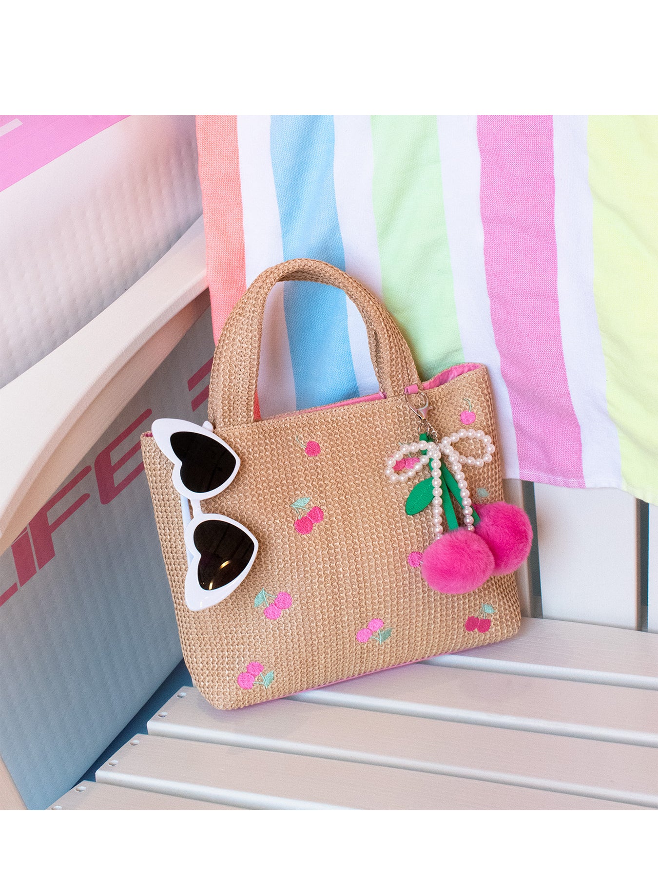 Kids' Cherry Mini Beach Tote Bag Multi