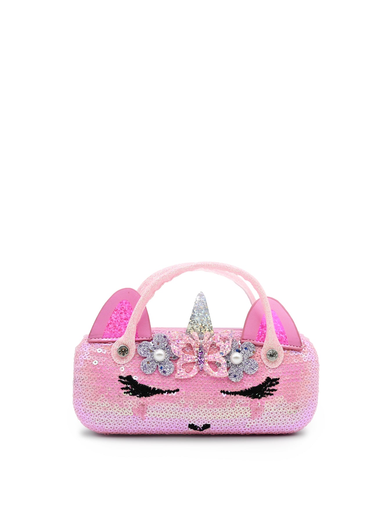 Kids' Flower Heart Crown Sequin Case And Sunglasses Set Multi