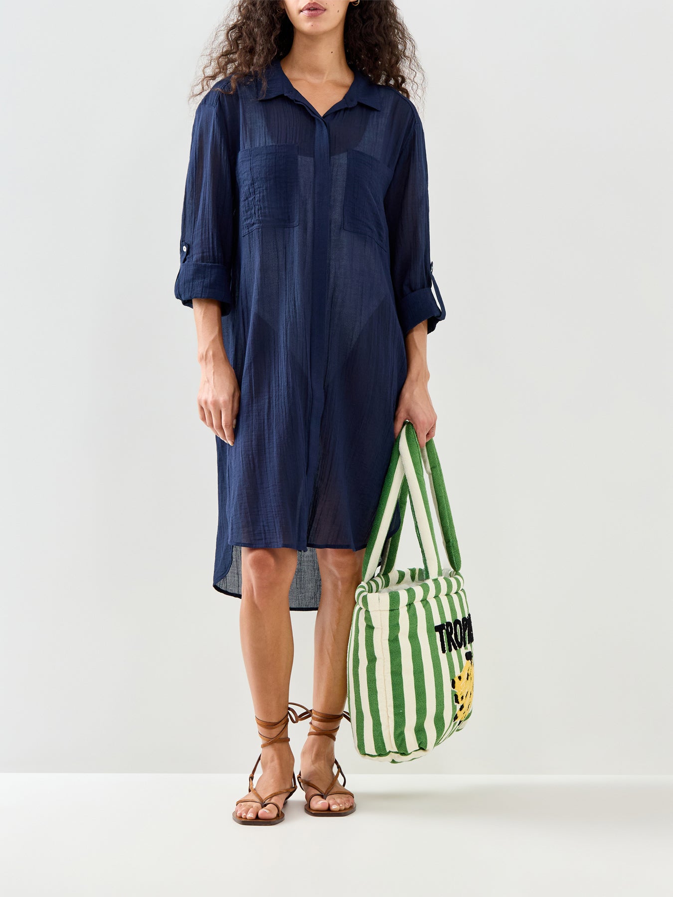 Crinkle Twill Beach Shirt Indigo