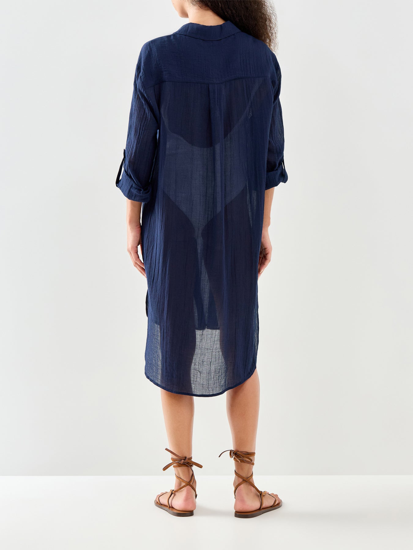 Crinkle Twill Beach Shirt Indigo